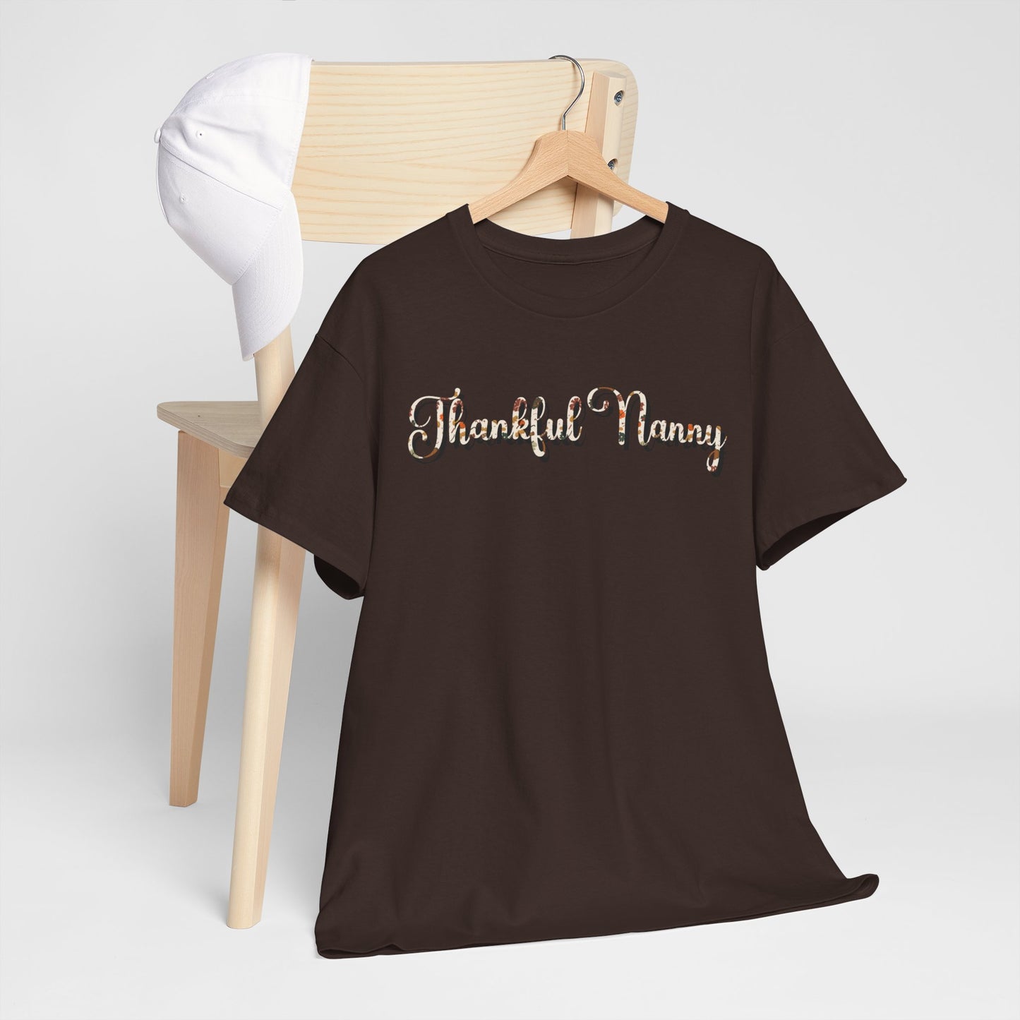 Thankful Nanny Thankgiving Fall Unisex Heavy Cotton Tee