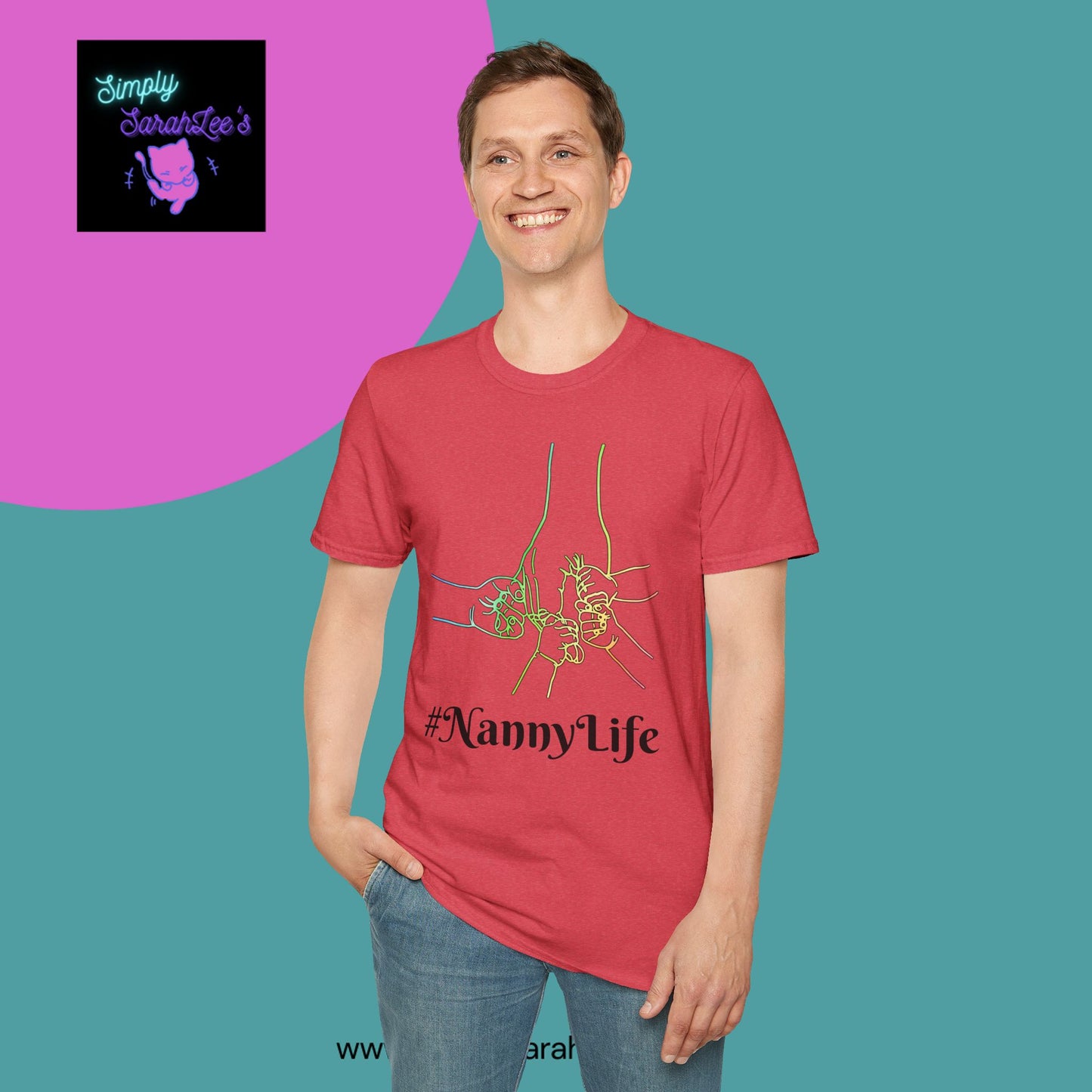 Nanny Life Rainbow Hands T-Shirt for Teens and Adults