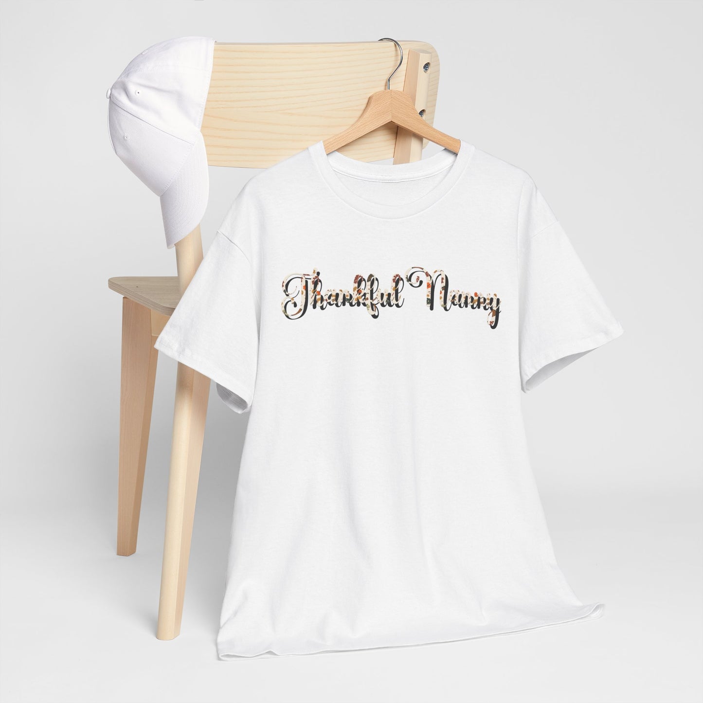 Thankful Nanny Thankgiving Fall Unisex Heavy Cotton Tee