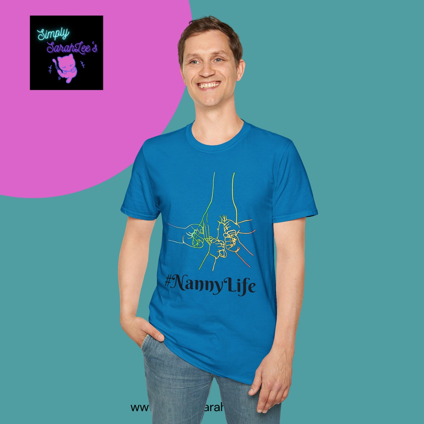 Nanny Life Rainbow Hands T-Shirt for Teens and Adults