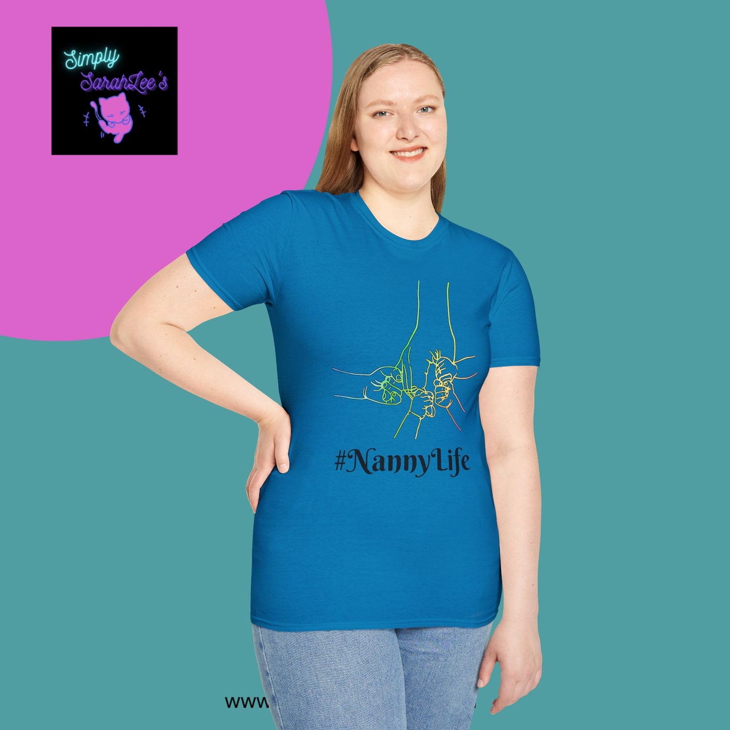 Nanny Life Rainbow Hands T-Shirt for Teens and Adults