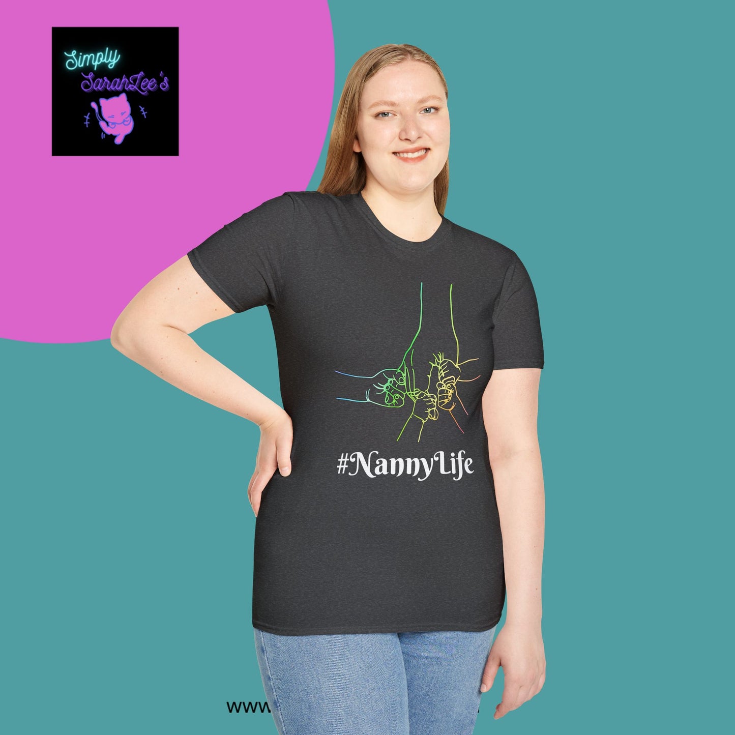 Nanny Life Rainbow Hands T-Shirt for Teens and Adults