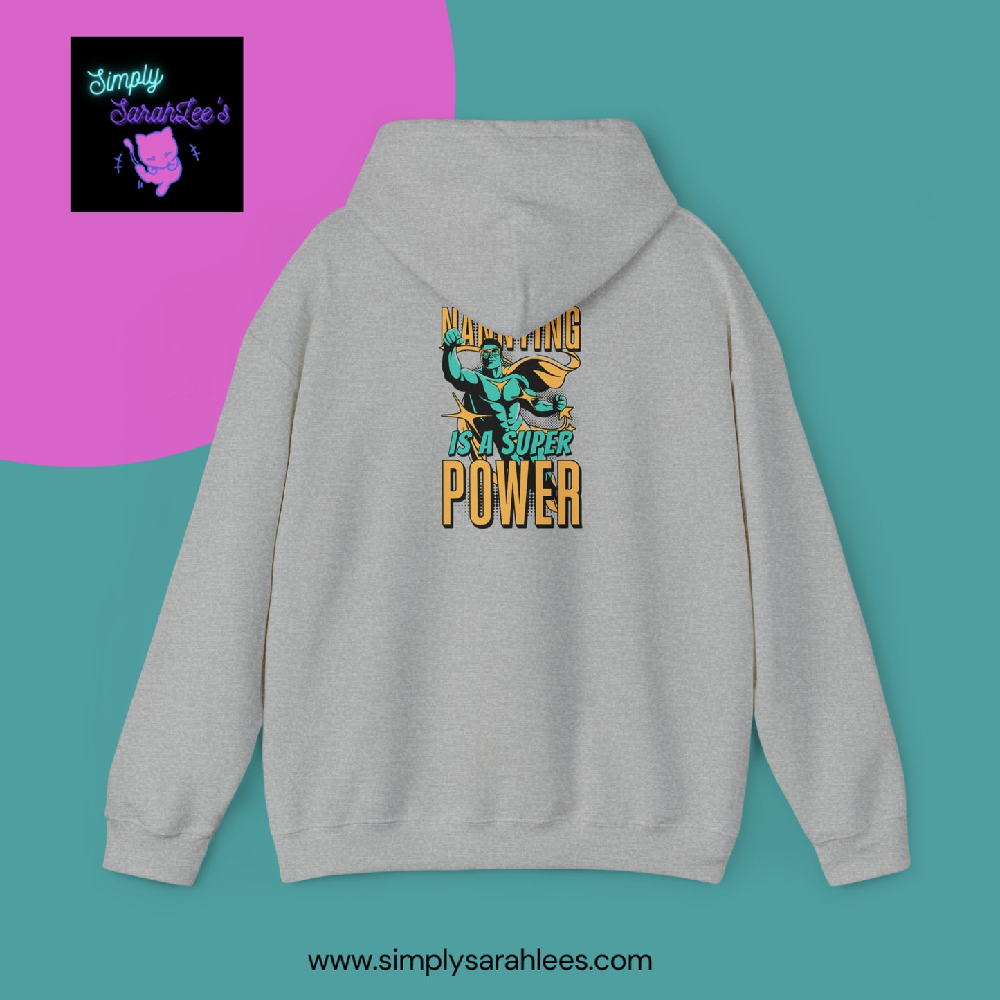 Nannying is a Super Power - Male - Unisex Heavy Blend Hooded Sweatshirt Printify