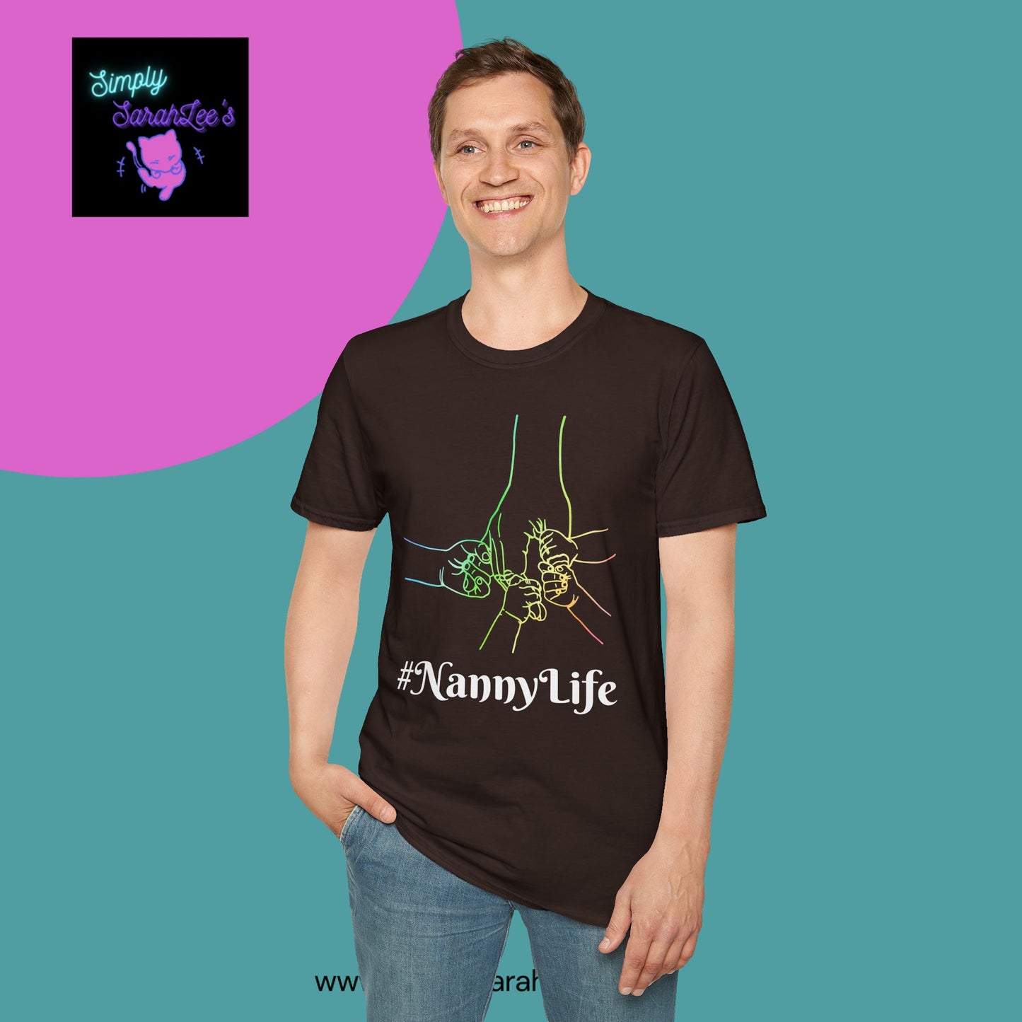 Nanny Life Rainbow Hands T-Shirt for Teens and Adults