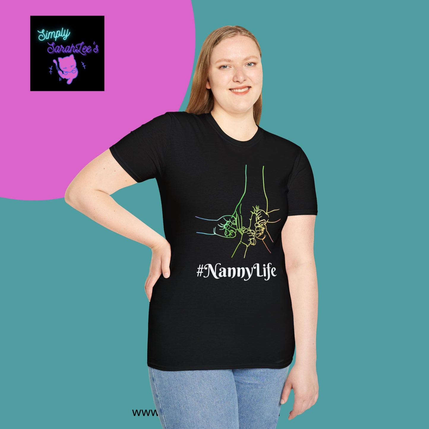 Nanny Life Rainbow Hands T-Shirt for Teens and Adults