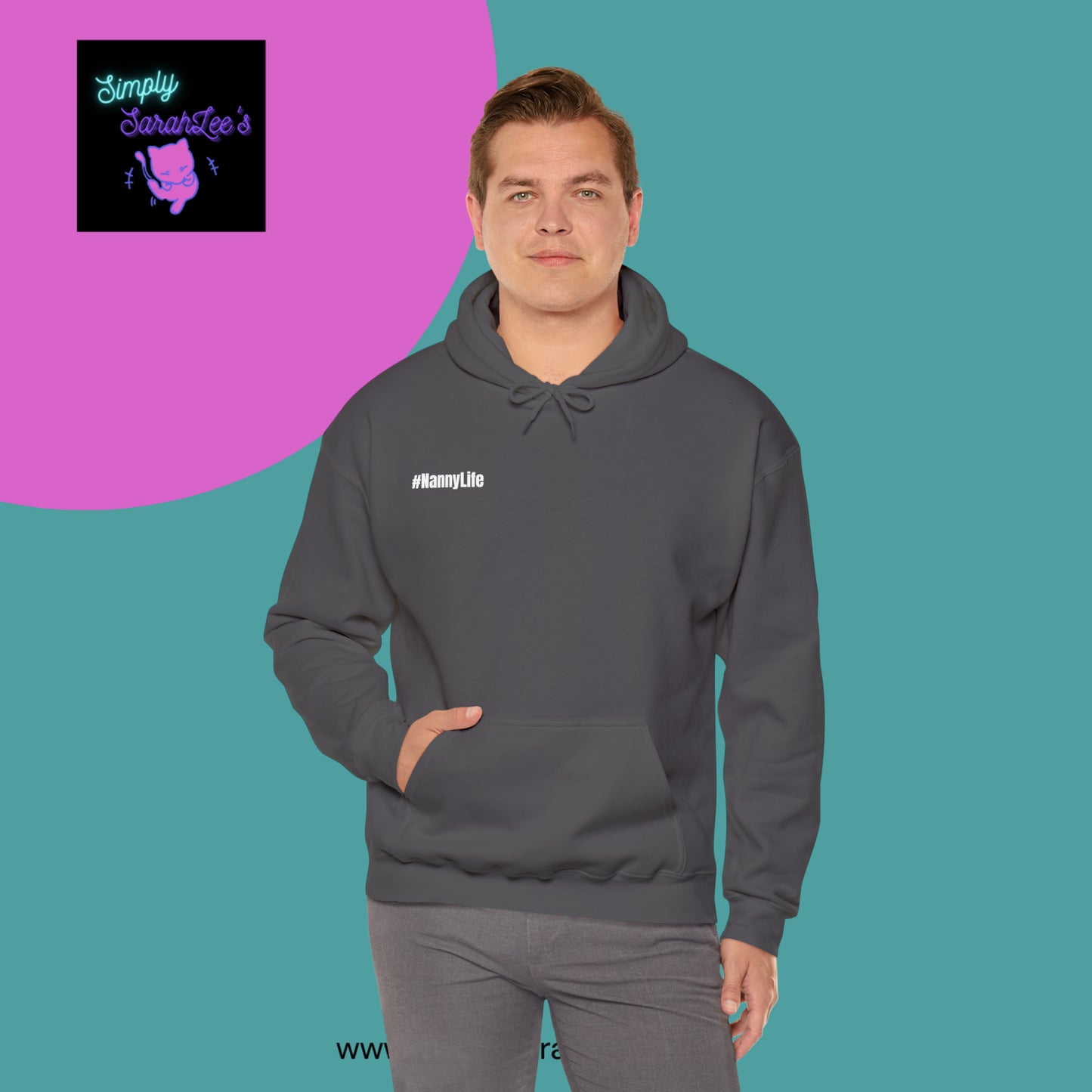 Nannying is a Super Power - Male - Unisex Heavy Blend Hooded Sweatshirt Printify