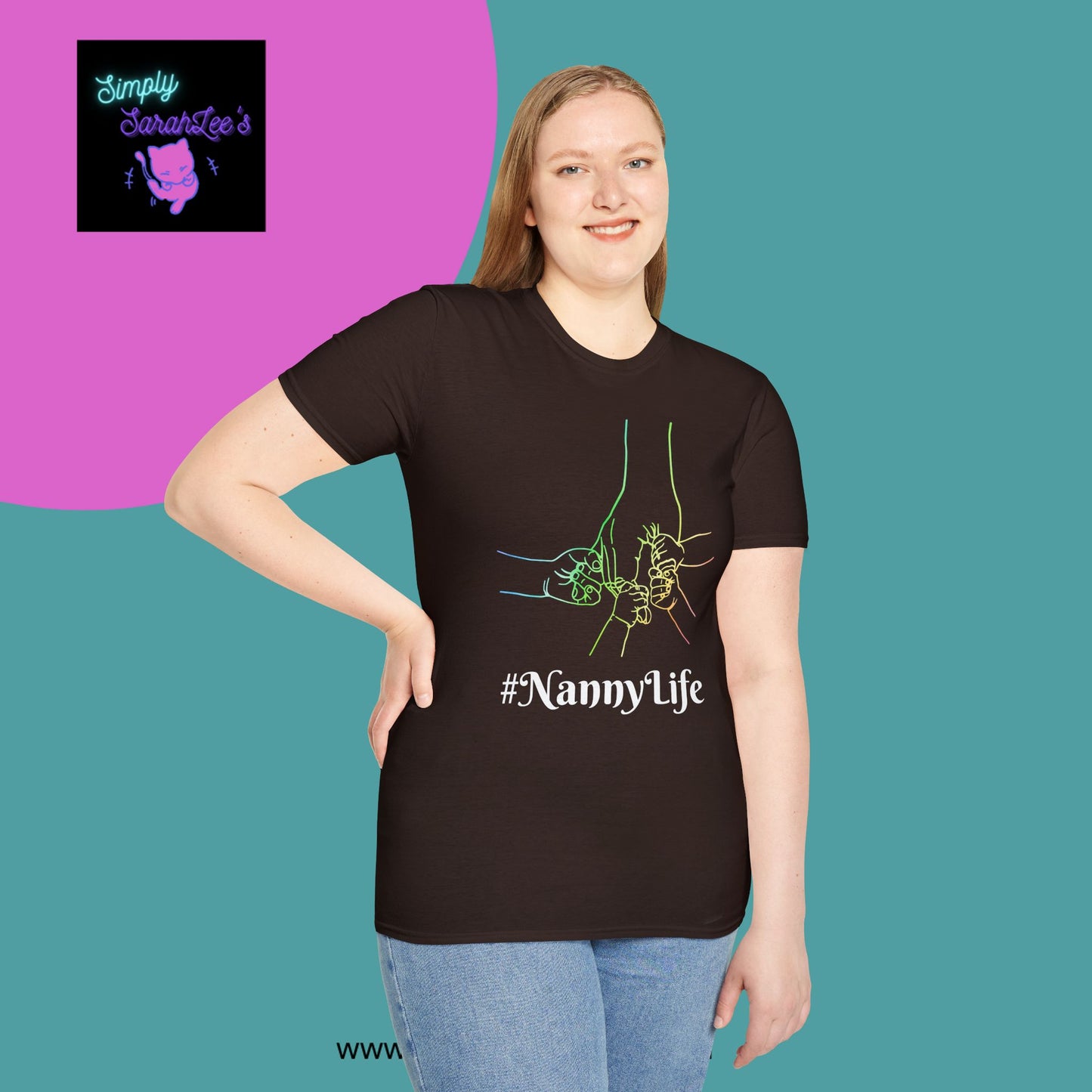 Nanny Life Rainbow Hands T-Shirt for Teens and Adults