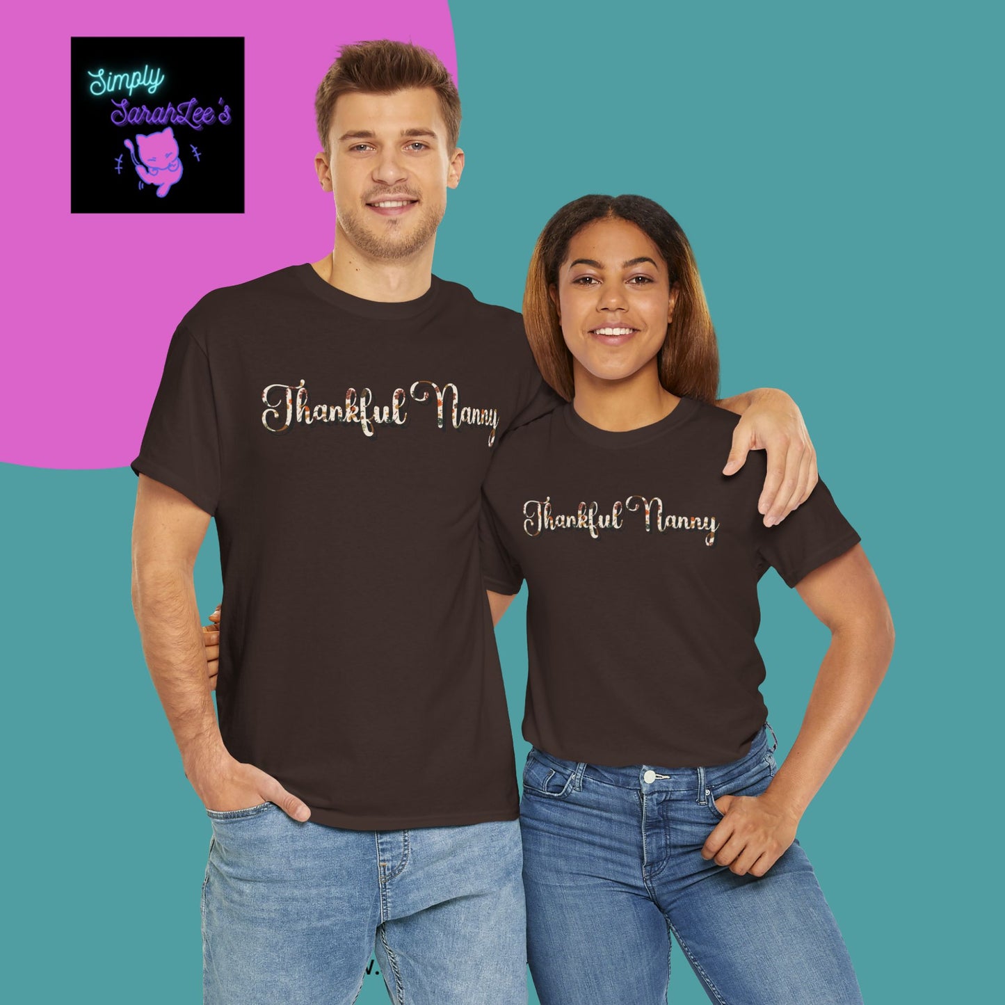 Thankful Nanny Thankgiving Fall Unisex Heavy Cotton Tee