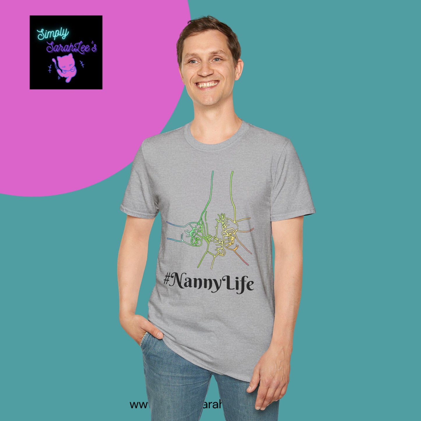 Nanny Life Rainbow Hands T-Shirt for Teens and Adults