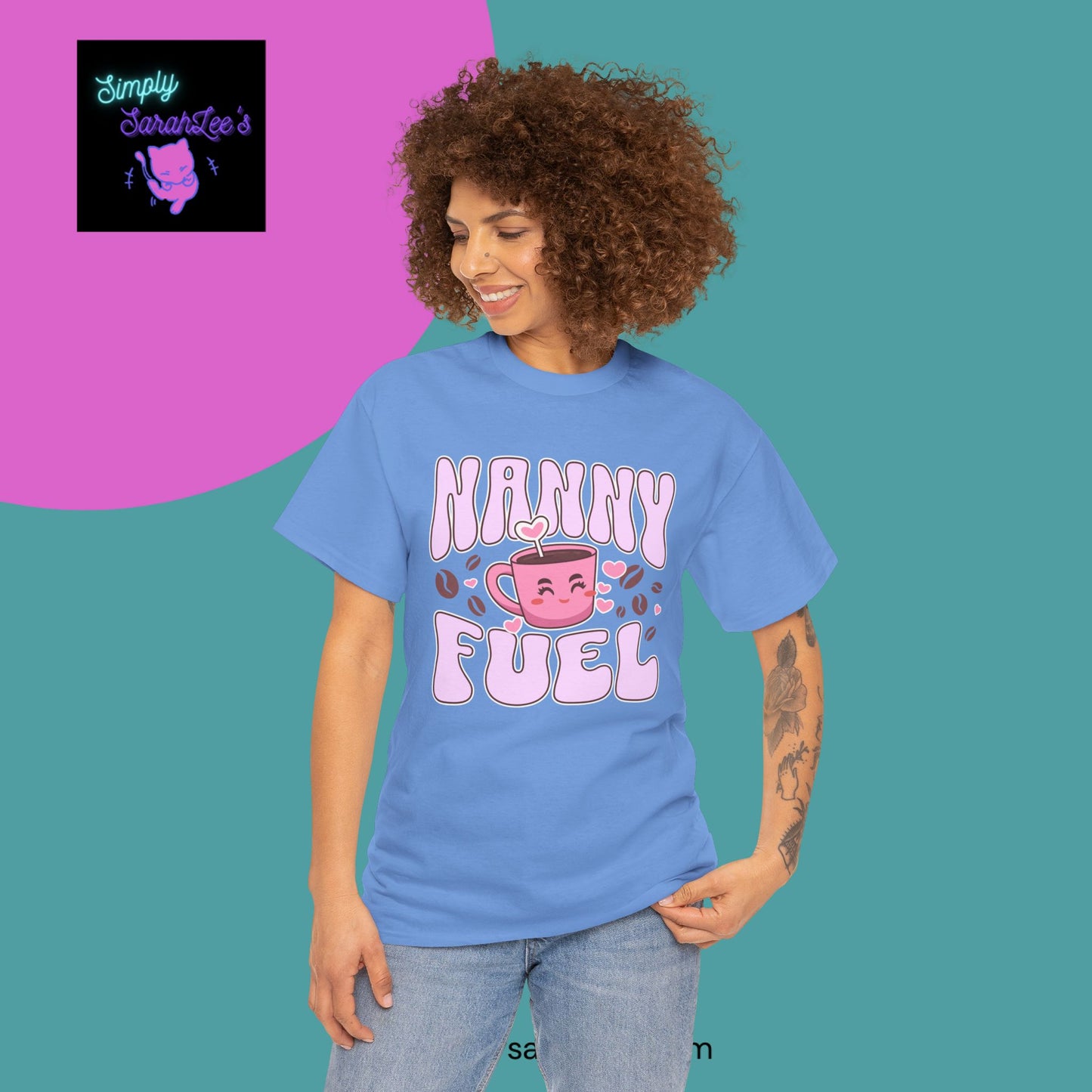 Nanny Fuel Coffee Cute Unisex Heavy Cotton Tee