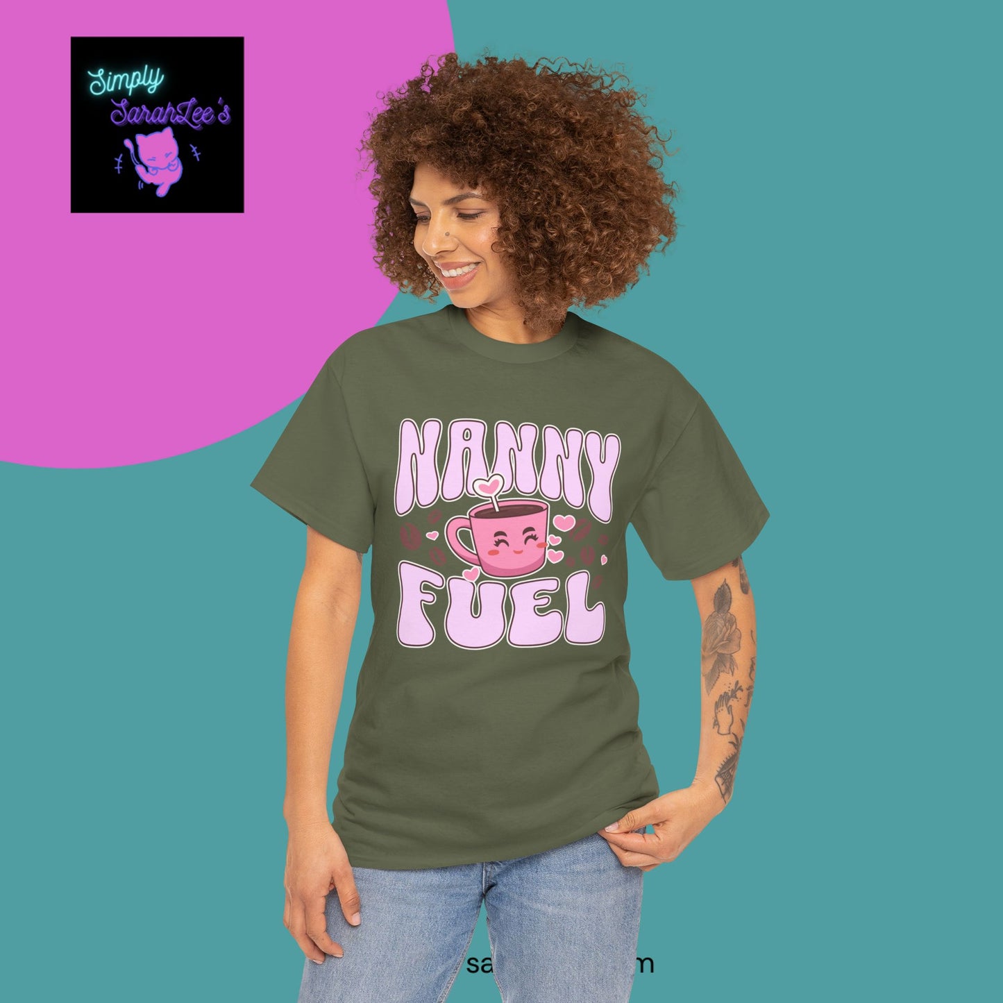 Nanny Fuel Coffee Cute Unisex Heavy Cotton Tee