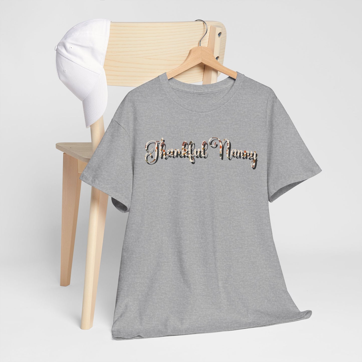 Thankful Nanny Thankgiving Fall Unisex Heavy Cotton Tee