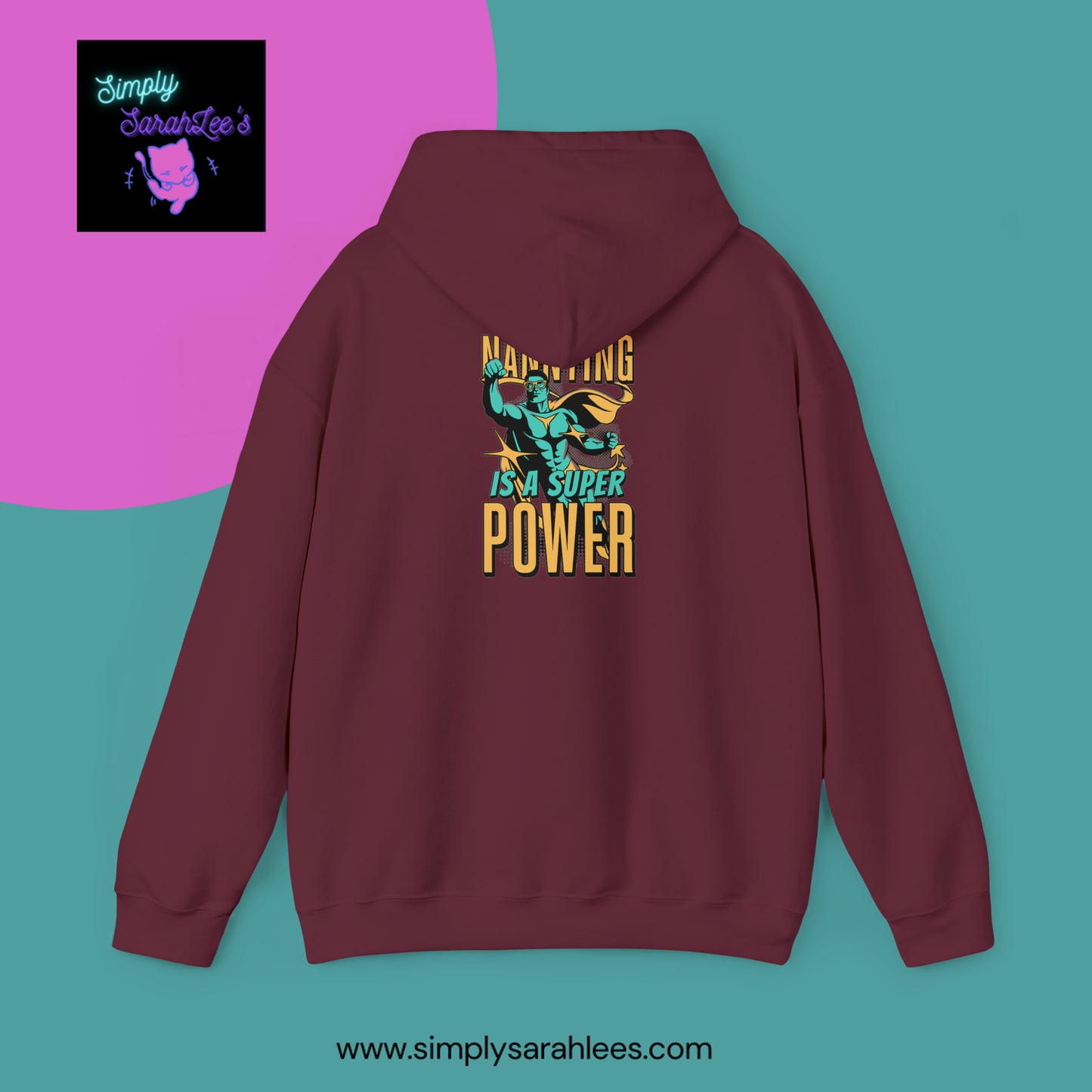 Nannying is a Super Power - Male - Unisex Heavy Blend Hooded Sweatshirt Printify