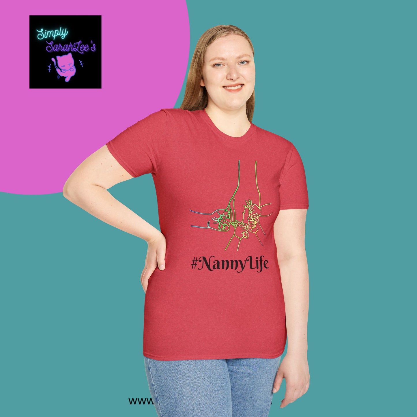 Nanny Life Rainbow Hands T-Shirt for Teens and Adults