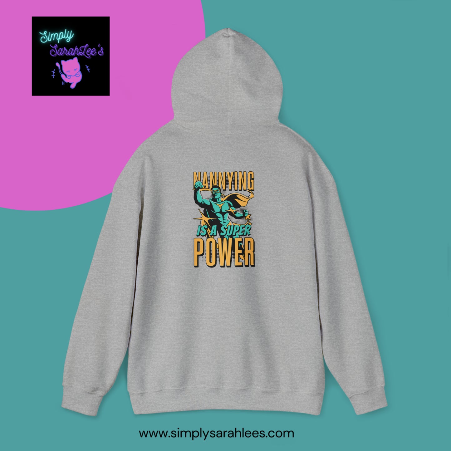 Nannying is a Super Power - Male - Unisex Heavy Blend Hooded Sweatshirt Printify