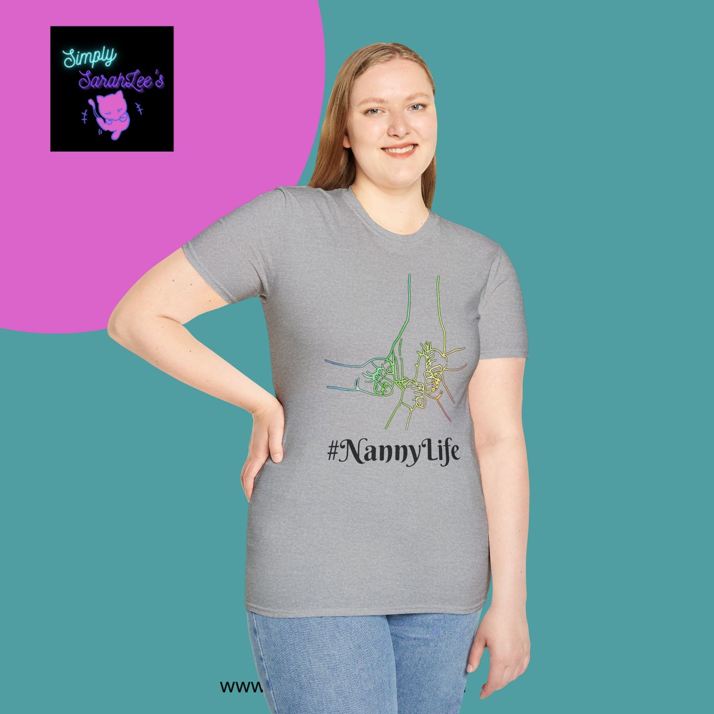 Nanny Life Rainbow Hands T-Shirt for Teens and Adults