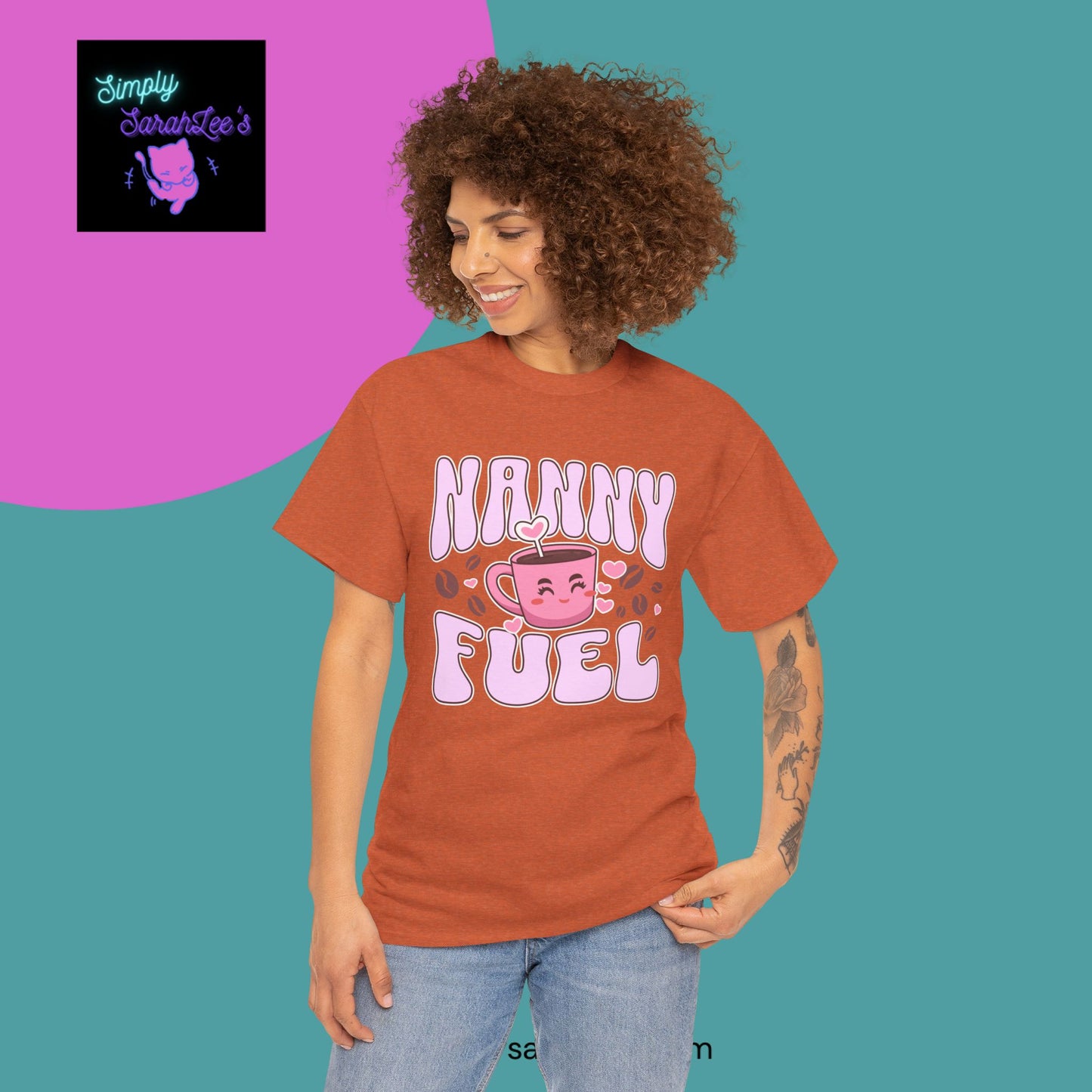 Nanny Fuel Coffee Cute Unisex Heavy Cotton Tee