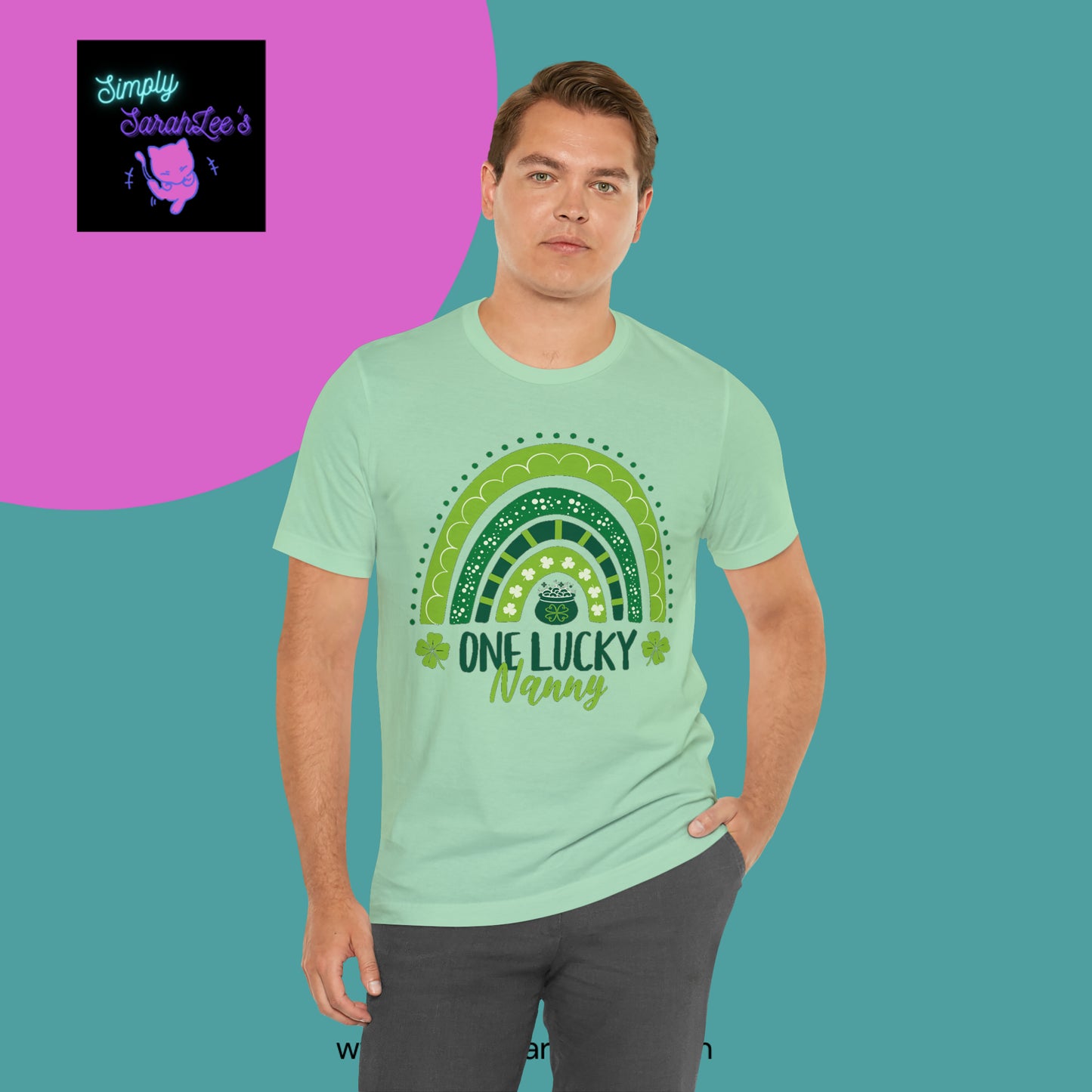 One Lucky Nanny Rainbow Unisex Jersey Short Sleeve Tee Printify