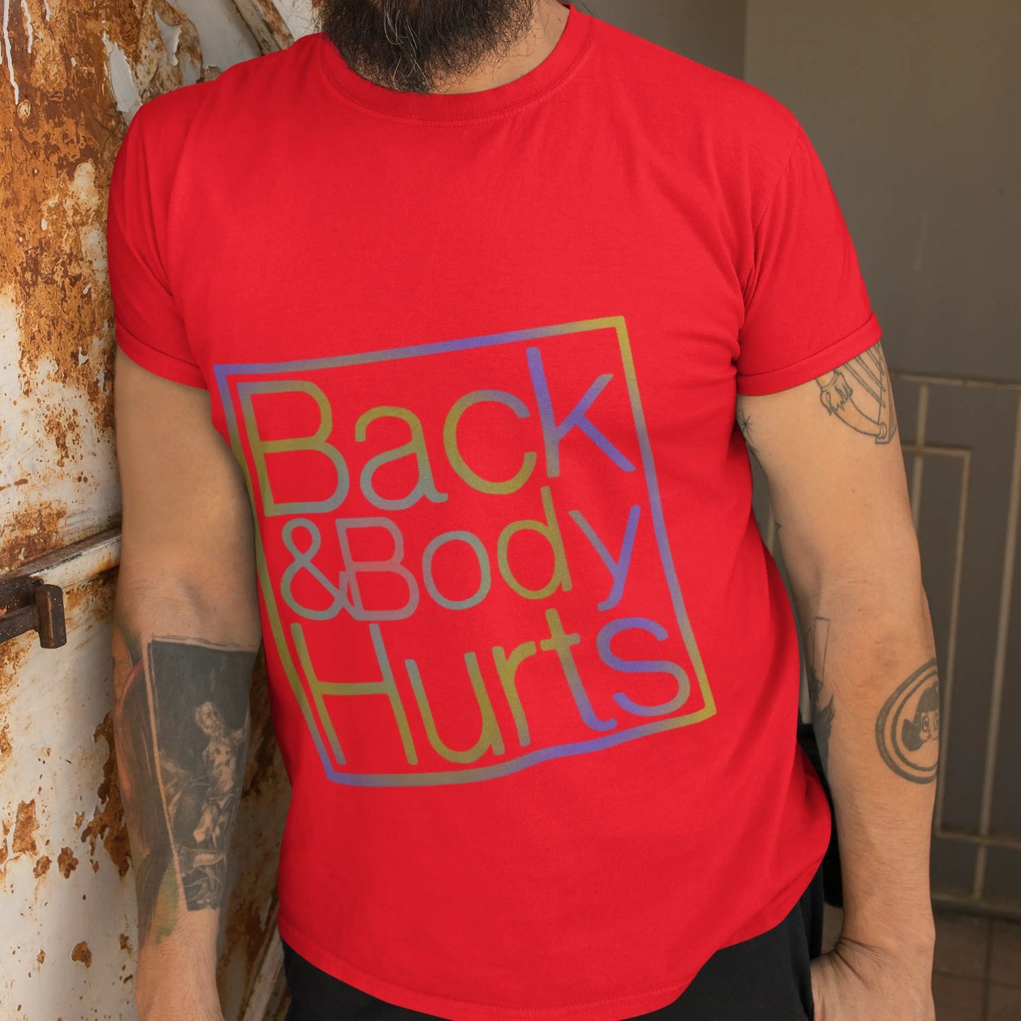 Back and Body Hurts funny Unisex Softstyle T-Shirt