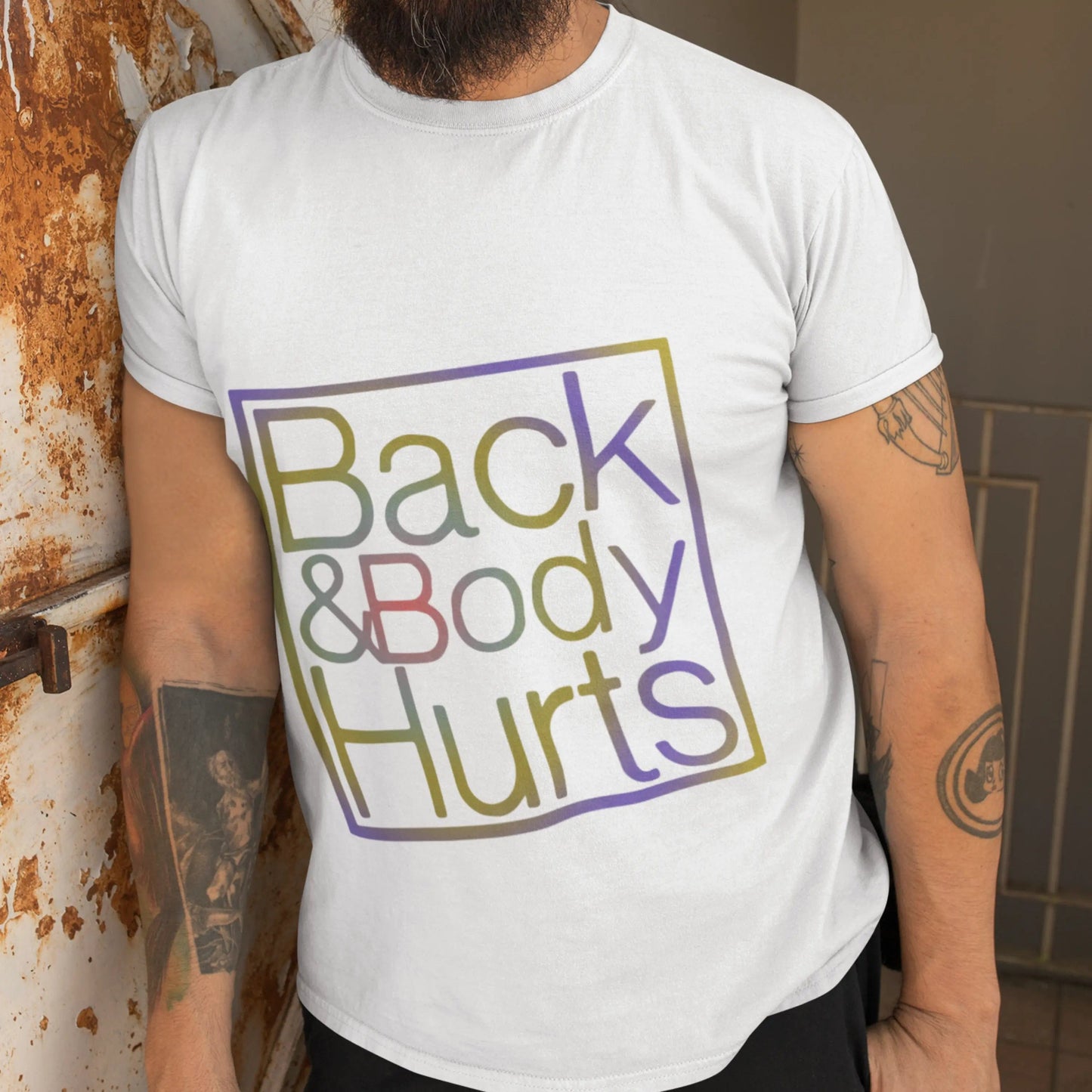 Back and Body Hurts funny Unisex Softstyle T-Shirt