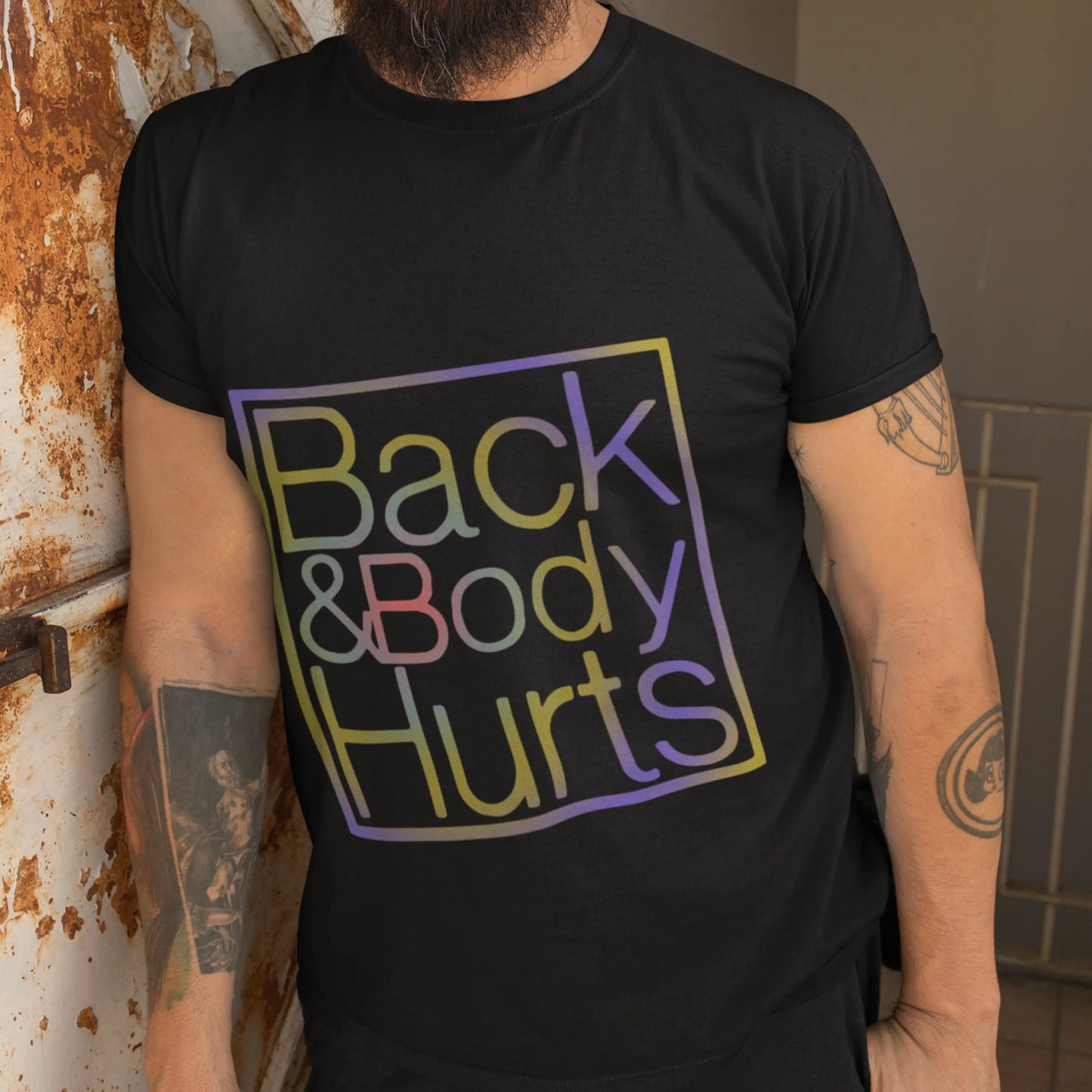 Back and Body Hurts funny Unisex Softstyle T-Shirt