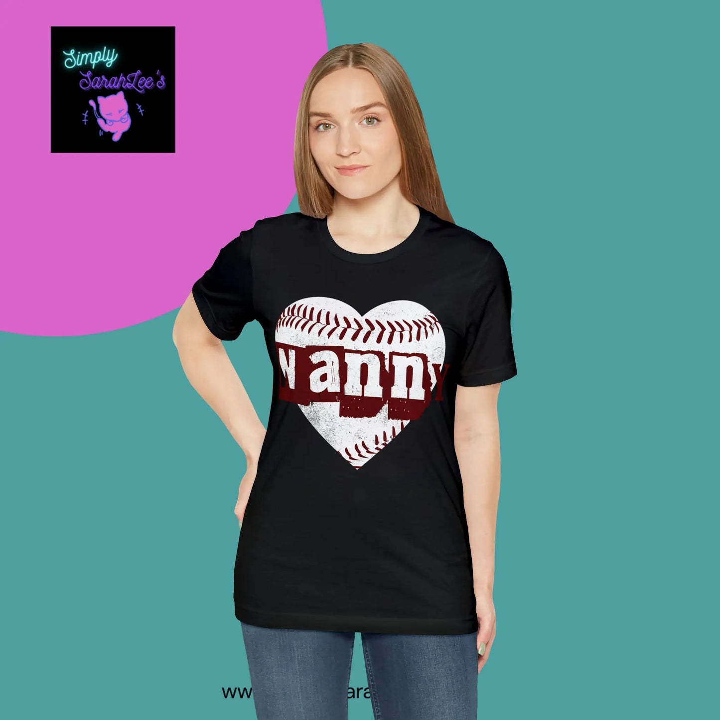 Baseball Nanny Heart Unisex Jersey Short Sleeve Tee Printify