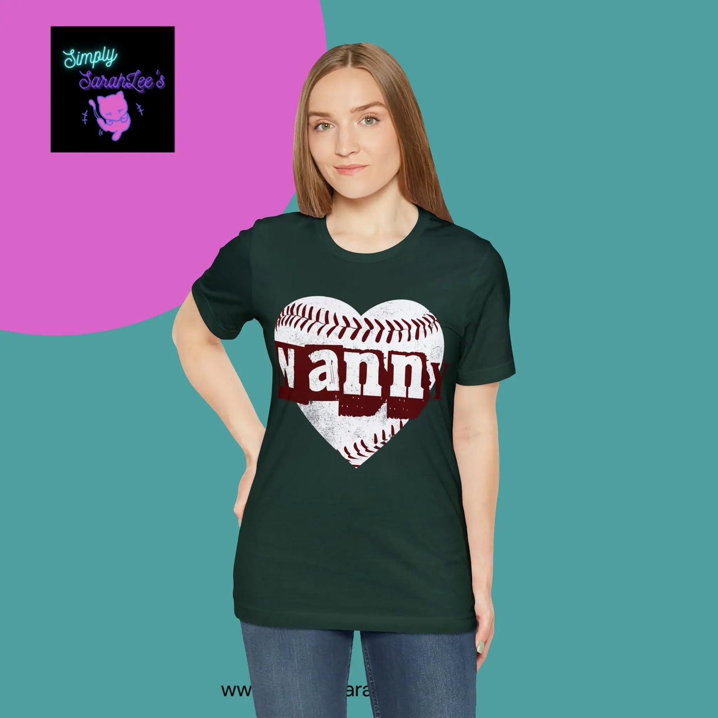 Baseball Nanny Heart Unisex Jersey Short Sleeve Tee Printify