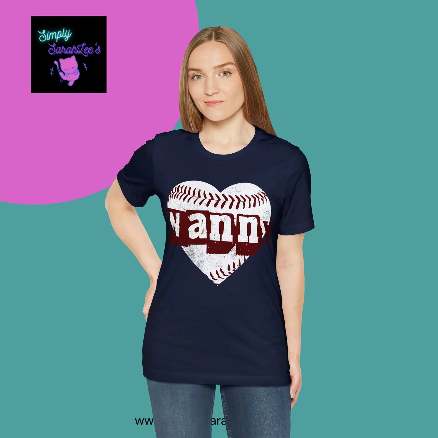 Baseball Nanny Heart Unisex Jersey Short Sleeve Tee Printify