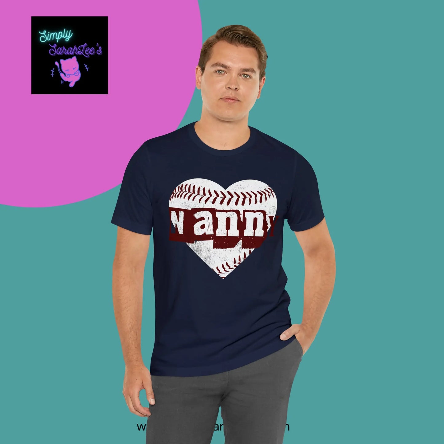 Baseball Nanny Heart Unisex Jersey Short Sleeve Tee Printify