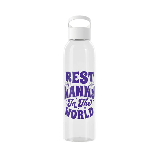 Best Nanny in the World Sky Water Bottle Printify