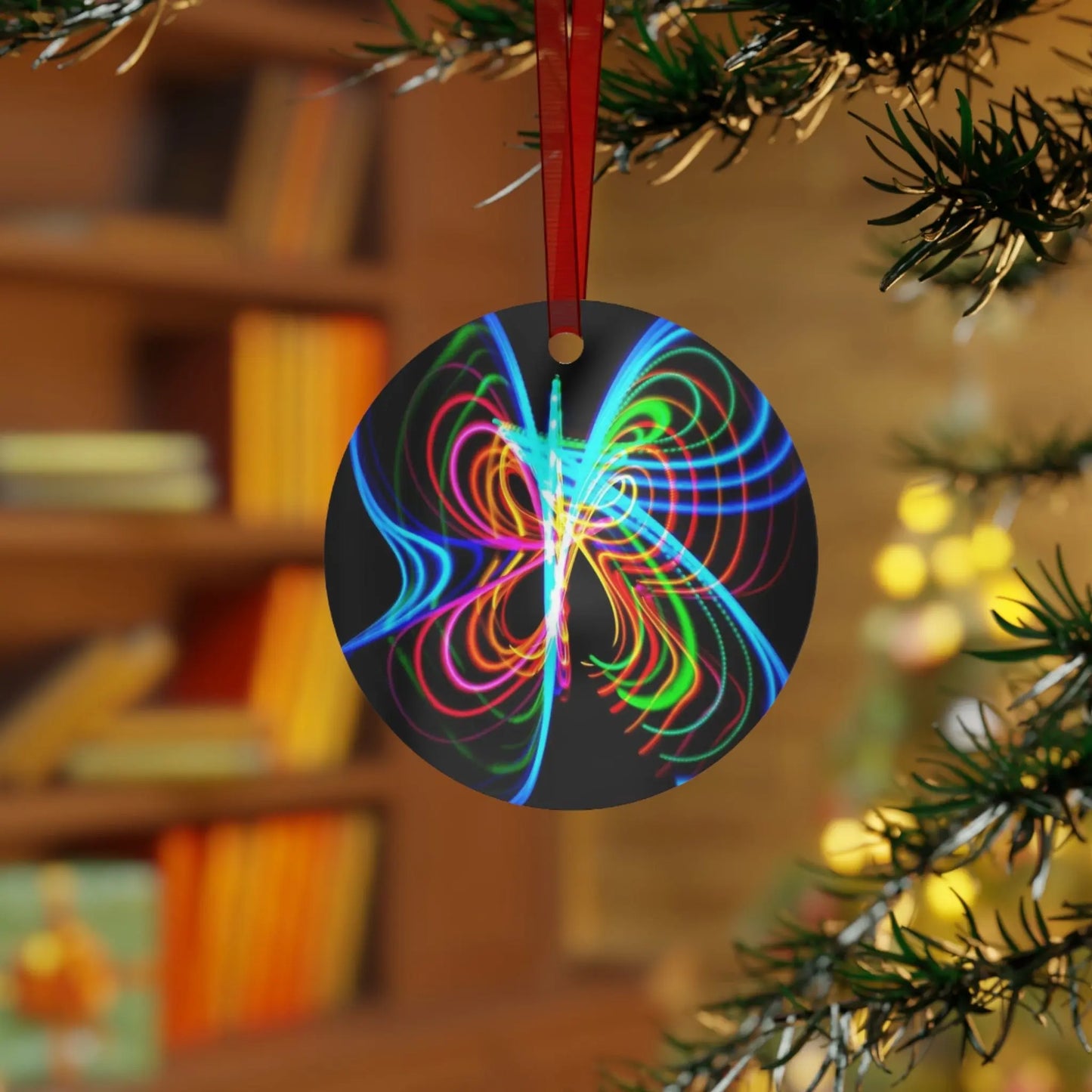 Butterfly Hula Hoop Rainbow Metal Ornaments