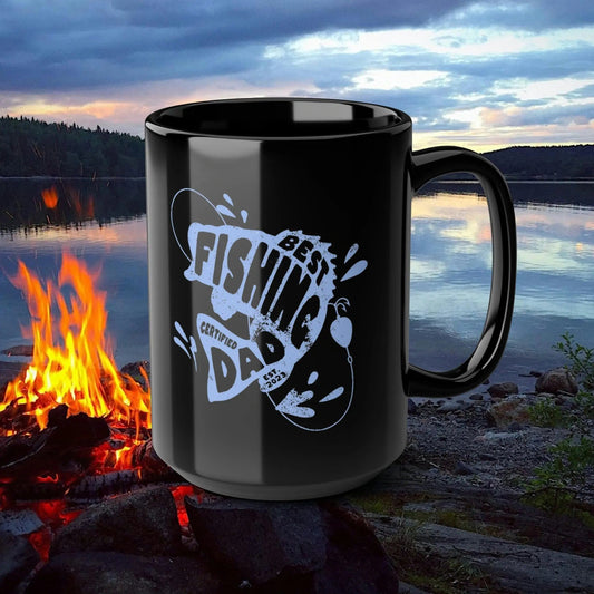 Certified *2023* Best Fishing Dad Black Mug, 15oz 15oz