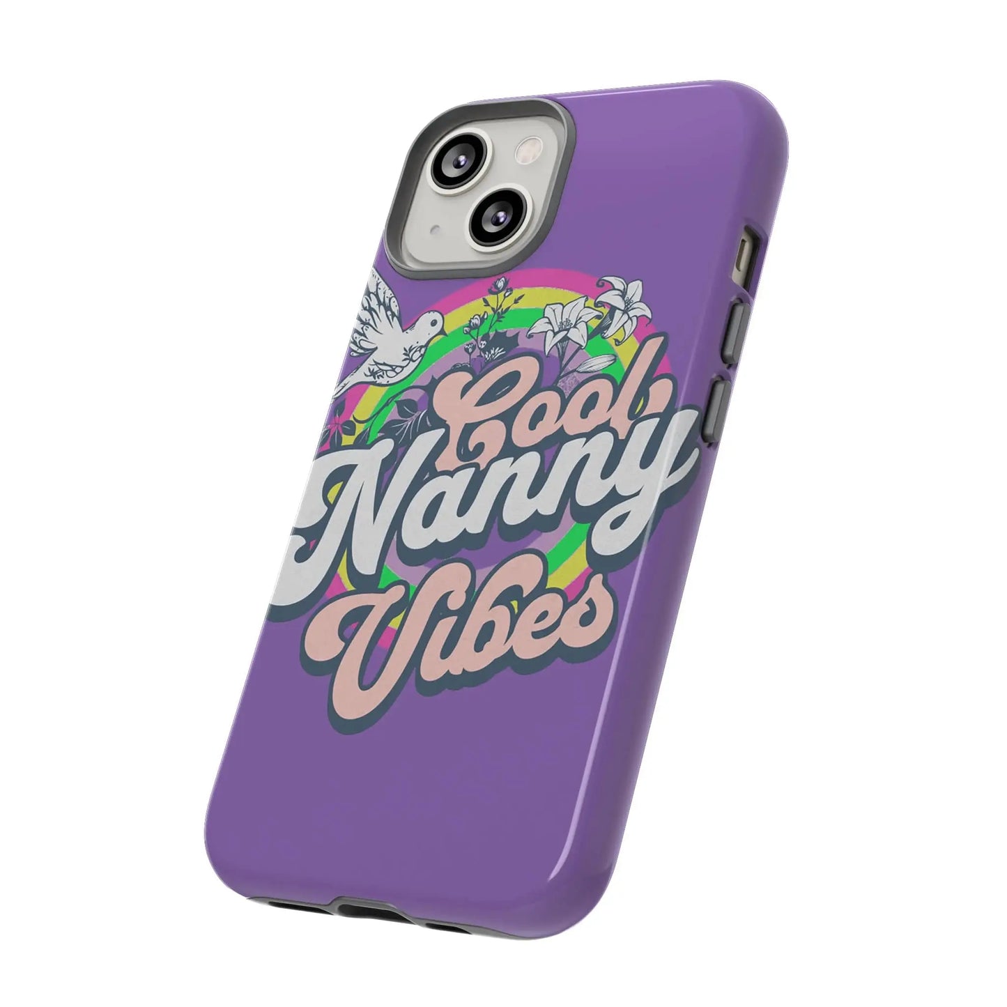 Cool Nanny Caregiver Vibes Retro Look in Purple Tough Phone Cases