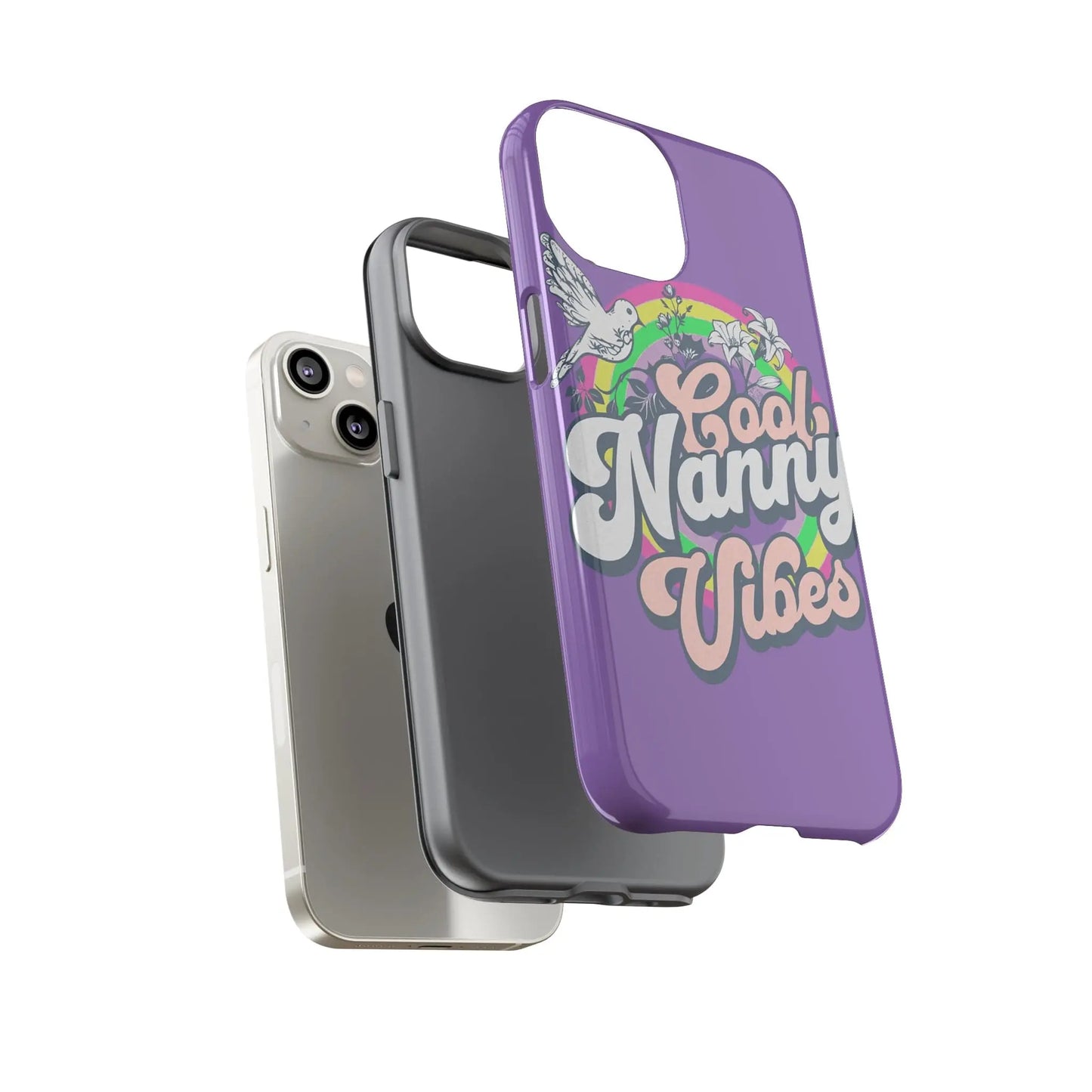 Cool Nanny Caregiver Vibes Retro Look in Purple Tough Phone Cases