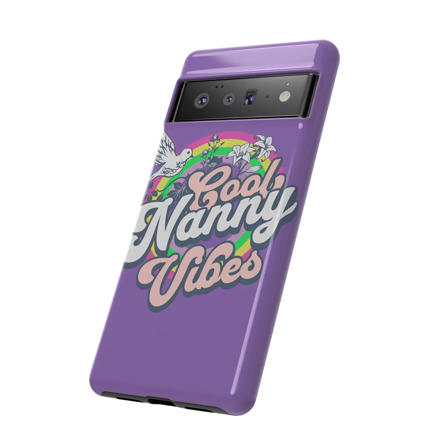 Cool Nanny Caregiver Vibes Retro Look in Purple Tough Phone Cases