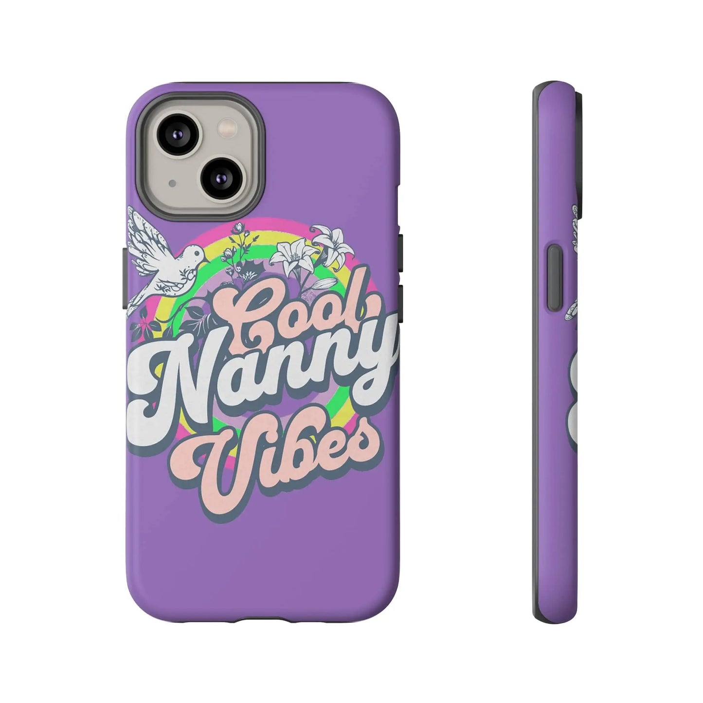 Cool Nanny Caregiver Vibes Retro Look in Purple Tough Phone Cases