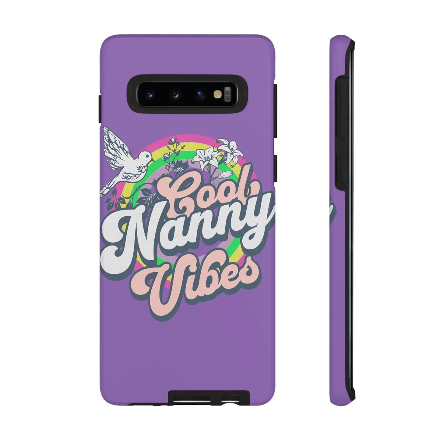 Cool Nanny Caregiver Vibes Retro Look in Purple Tough Phone Cases