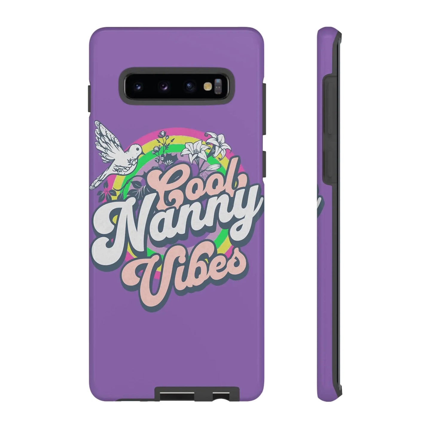 Cool Nanny Caregiver Vibes Retro Look in Purple Tough Phone Cases