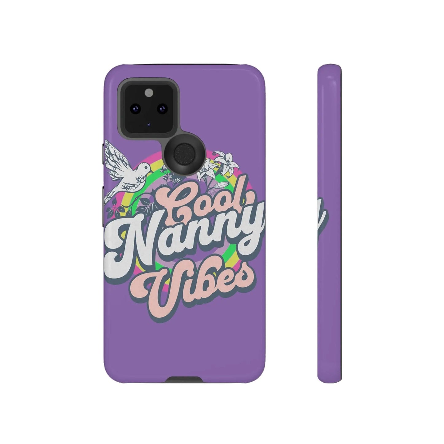 Cool Nanny Caregiver Vibes Retro Look in Purple Tough Phone Cases