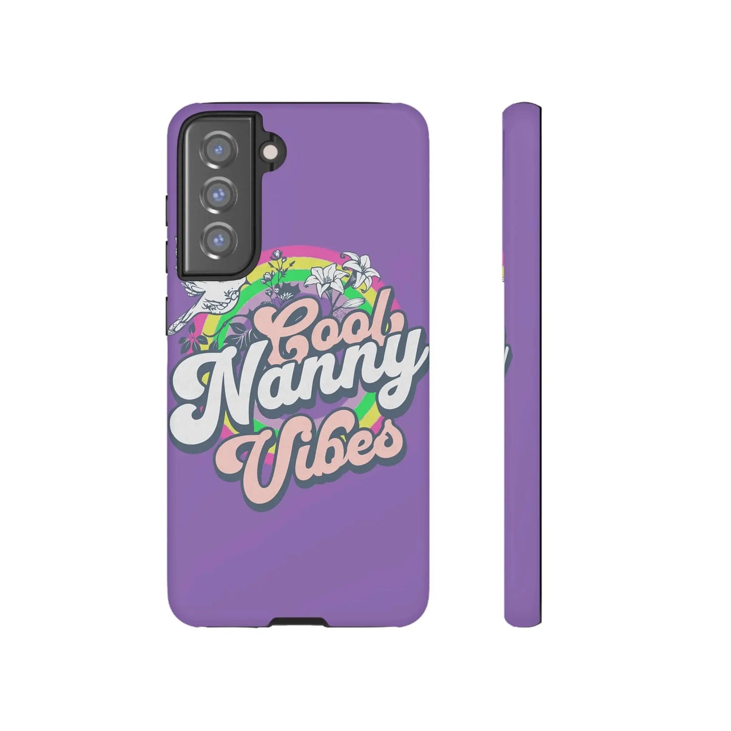 Cool Nanny Caregiver Vibes Retro Look in Purple Tough Phone Cases