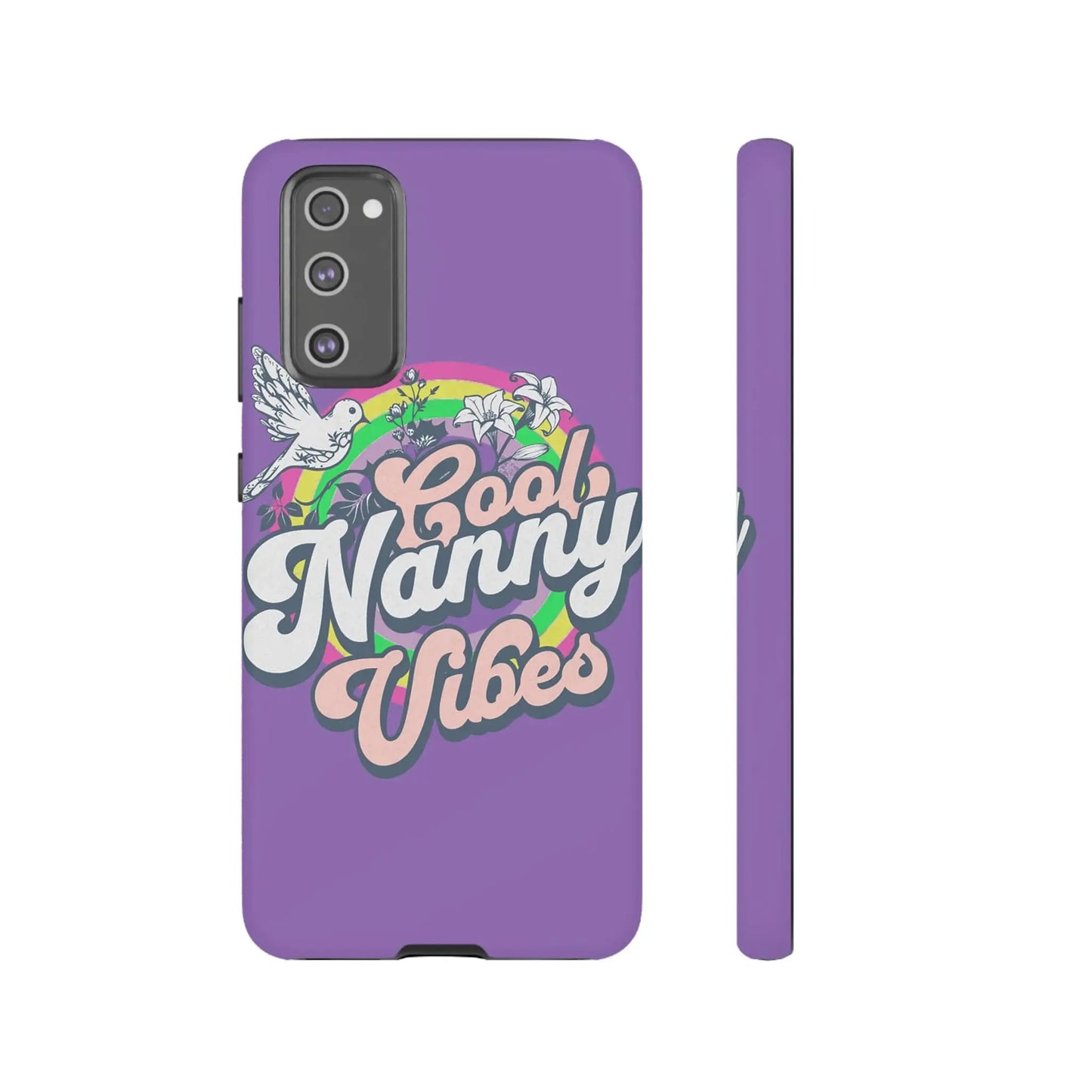 Cool Nanny Caregiver Vibes Retro Look in Purple Tough Phone Cases