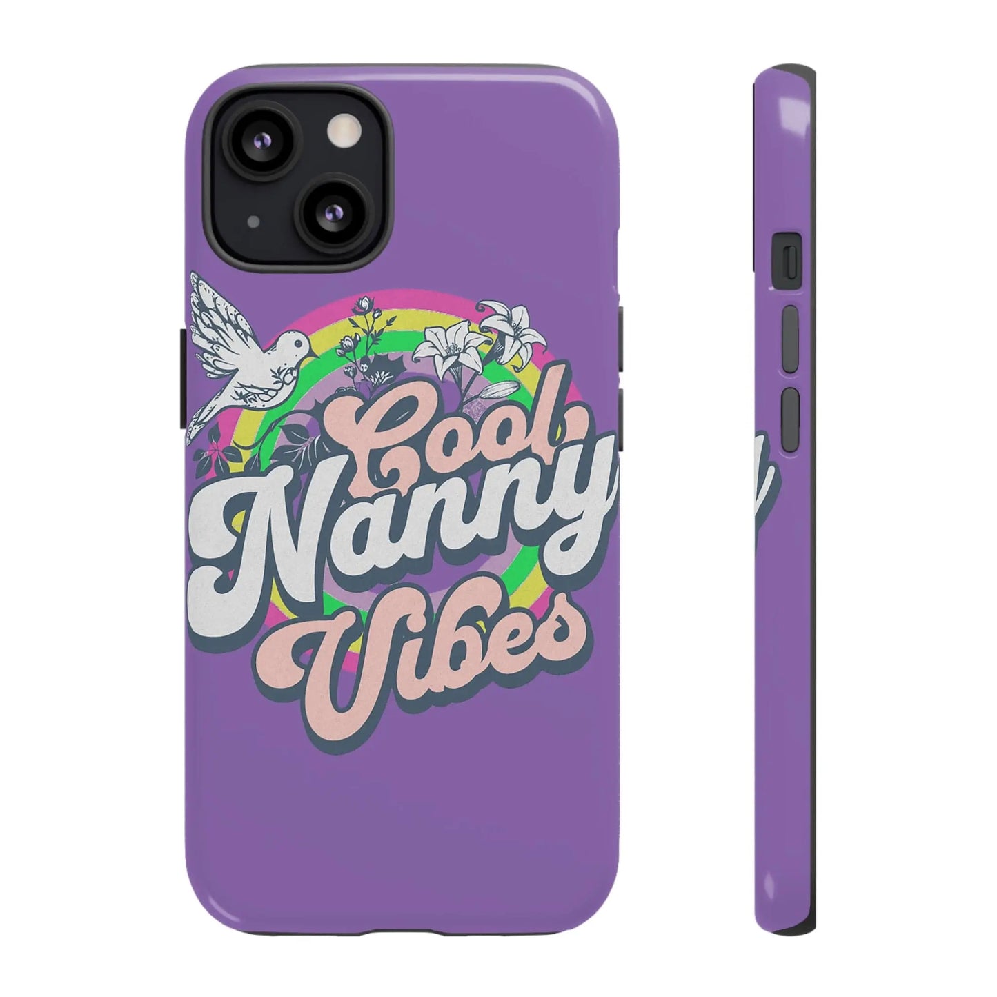 Cool Nanny Caregiver Vibes Retro Look in Purple Tough Phone Cases