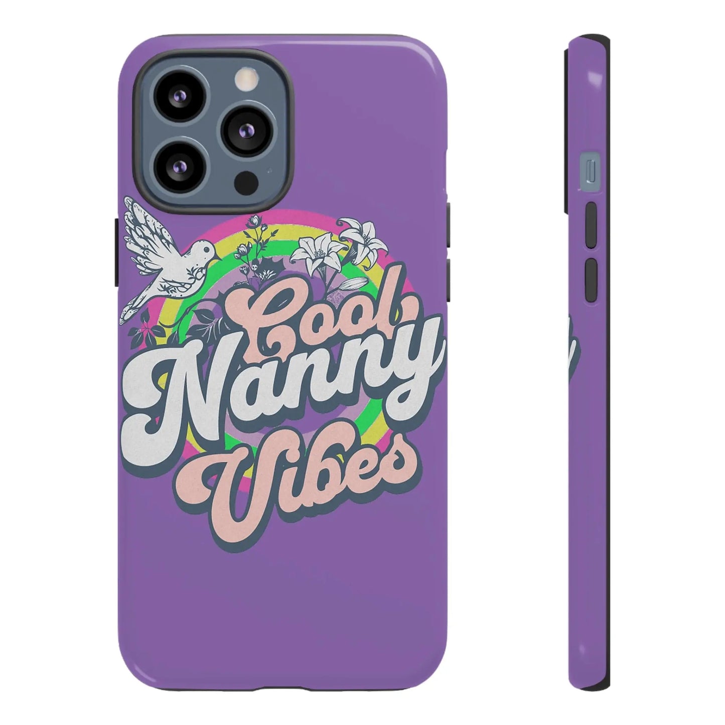 Cool Nanny Caregiver Vibes Retro Look in Purple Tough Phone Cases