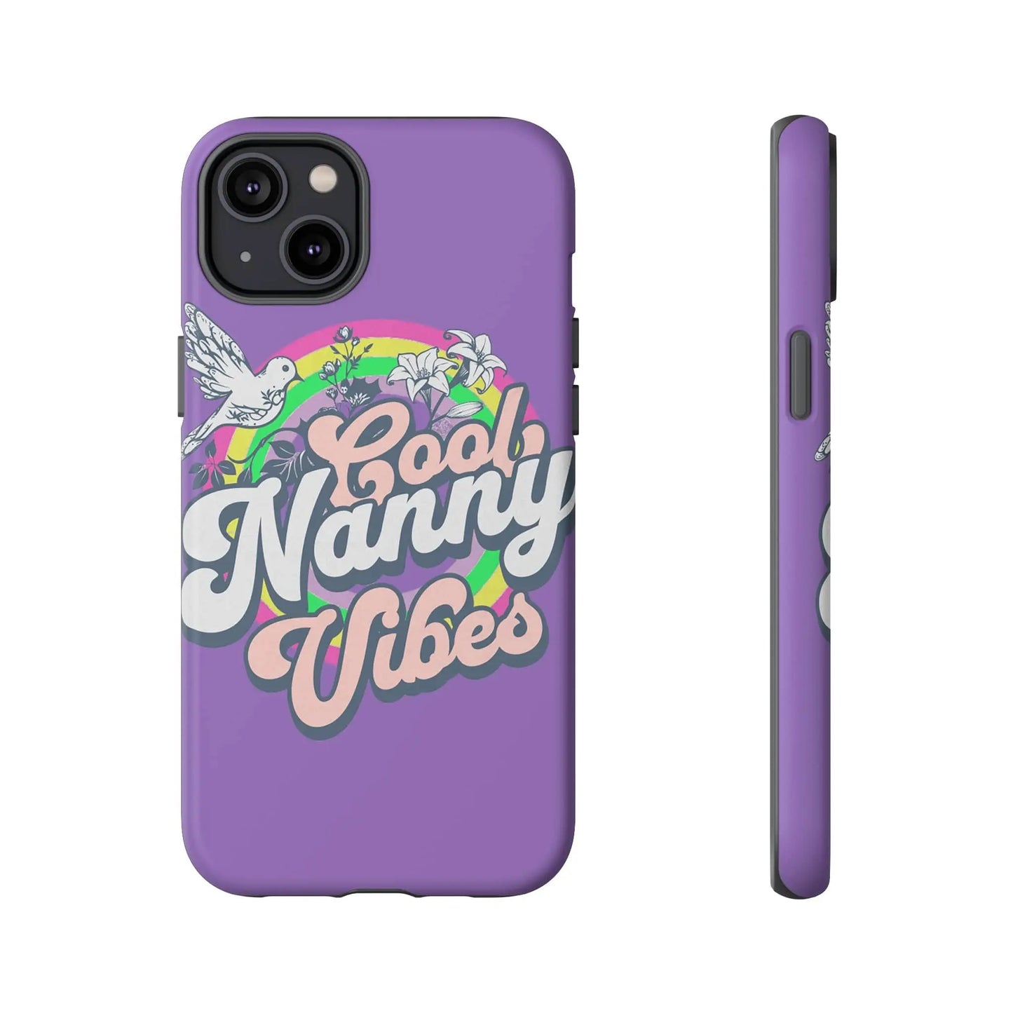 Cool Nanny Caregiver Vibes Retro Look in Purple Tough Phone Cases