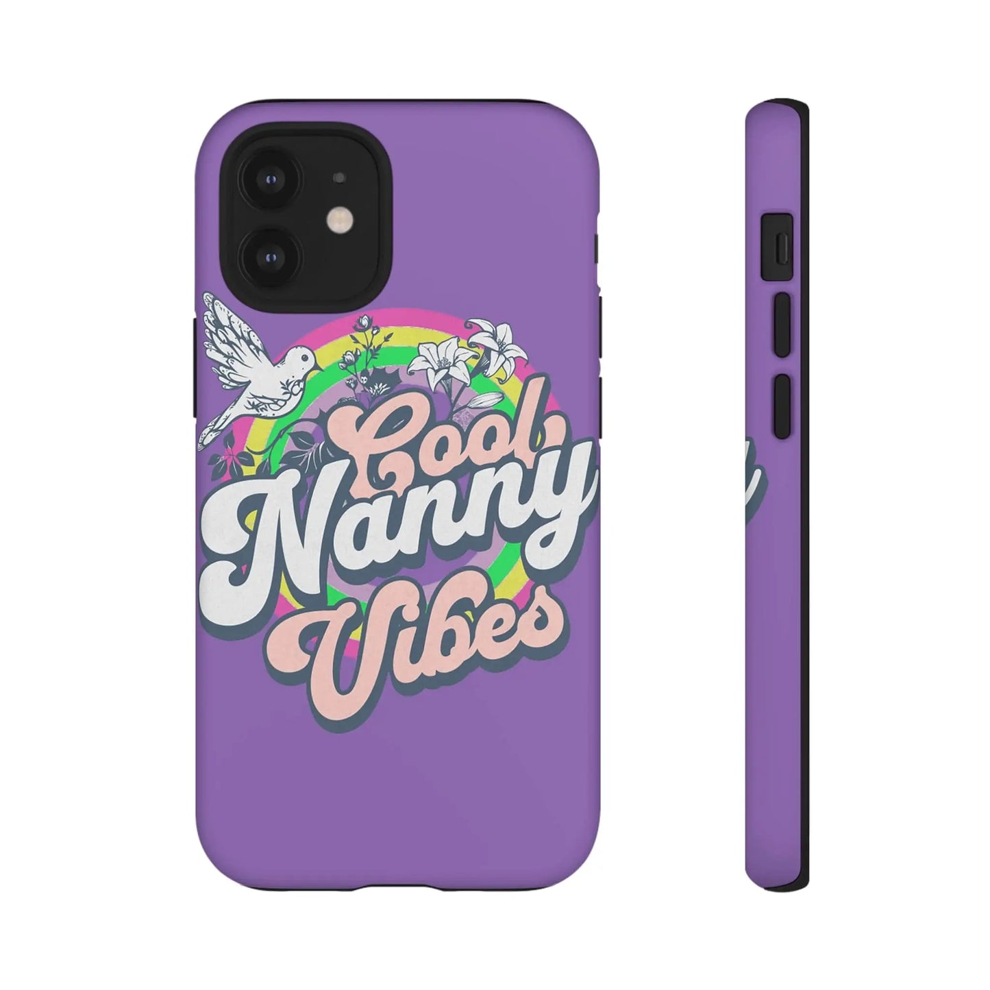 Cool Nanny Caregiver Vibes Retro Look in Purple Tough Phone Cases