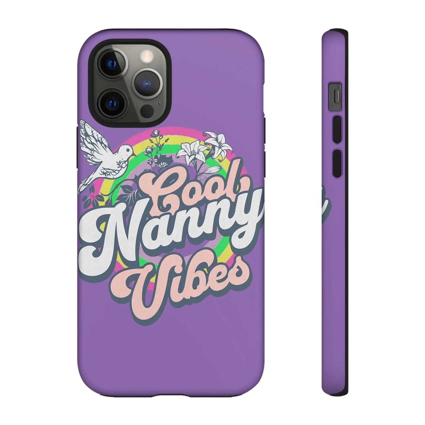 Cool Nanny Caregiver Vibes Retro Look in Purple Tough Phone Cases