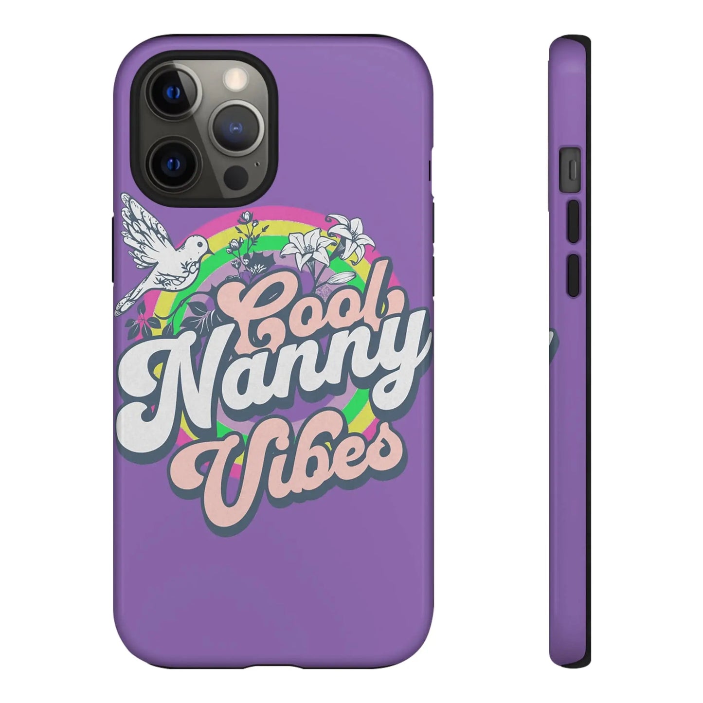 Cool Nanny Caregiver Vibes Retro Look in Purple Tough Phone Cases