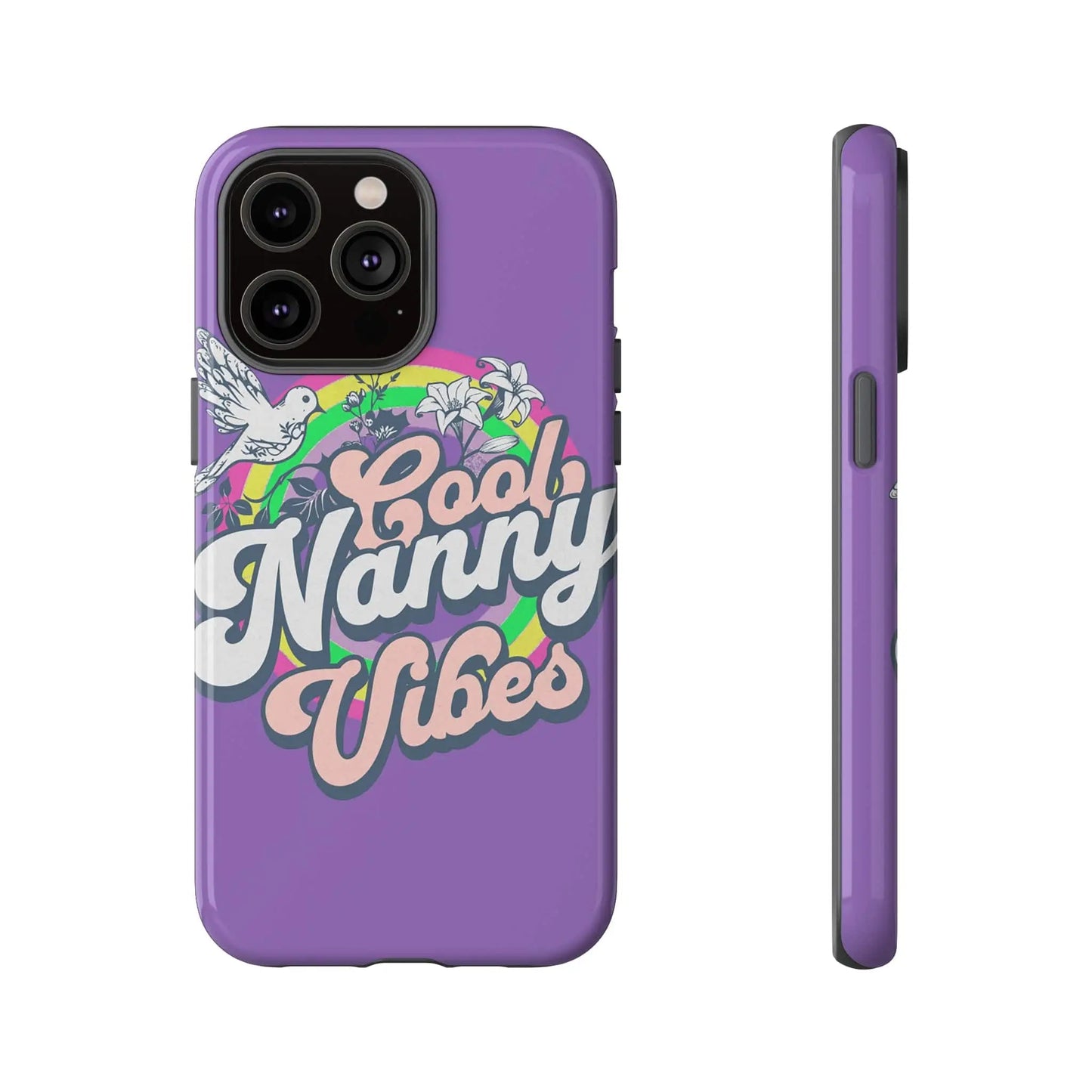 Cool Nanny Caregiver Vibes Retro Look in Purple Tough Phone Cases