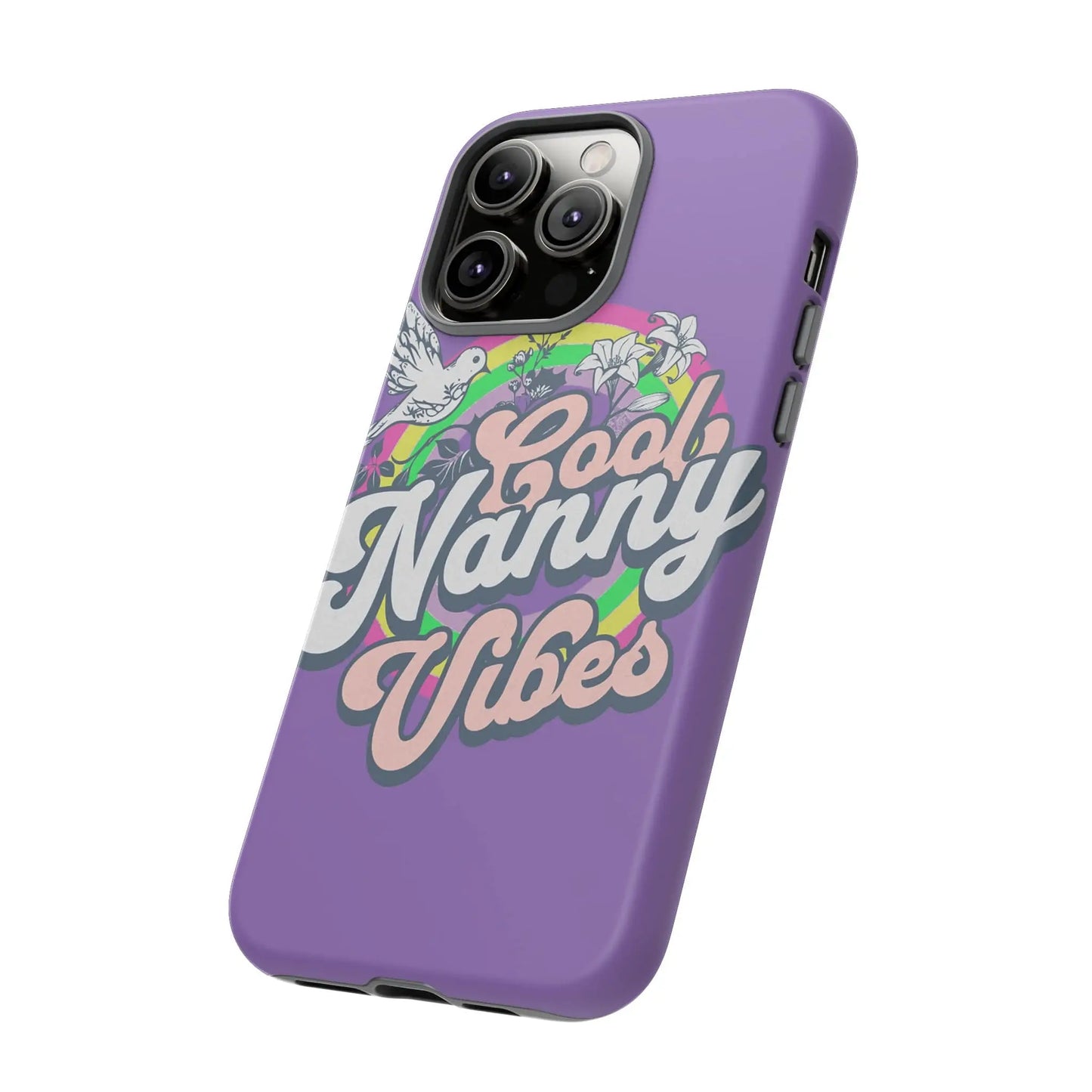 Cool Nanny Caregiver Vibes Retro Look in Purple Tough Phone Cases