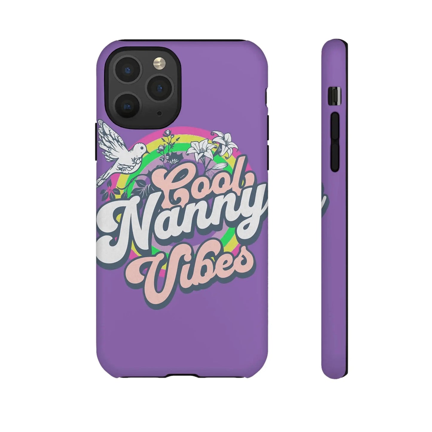 Cool Nanny Caregiver Vibes Retro Look in Purple Tough Phone Cases